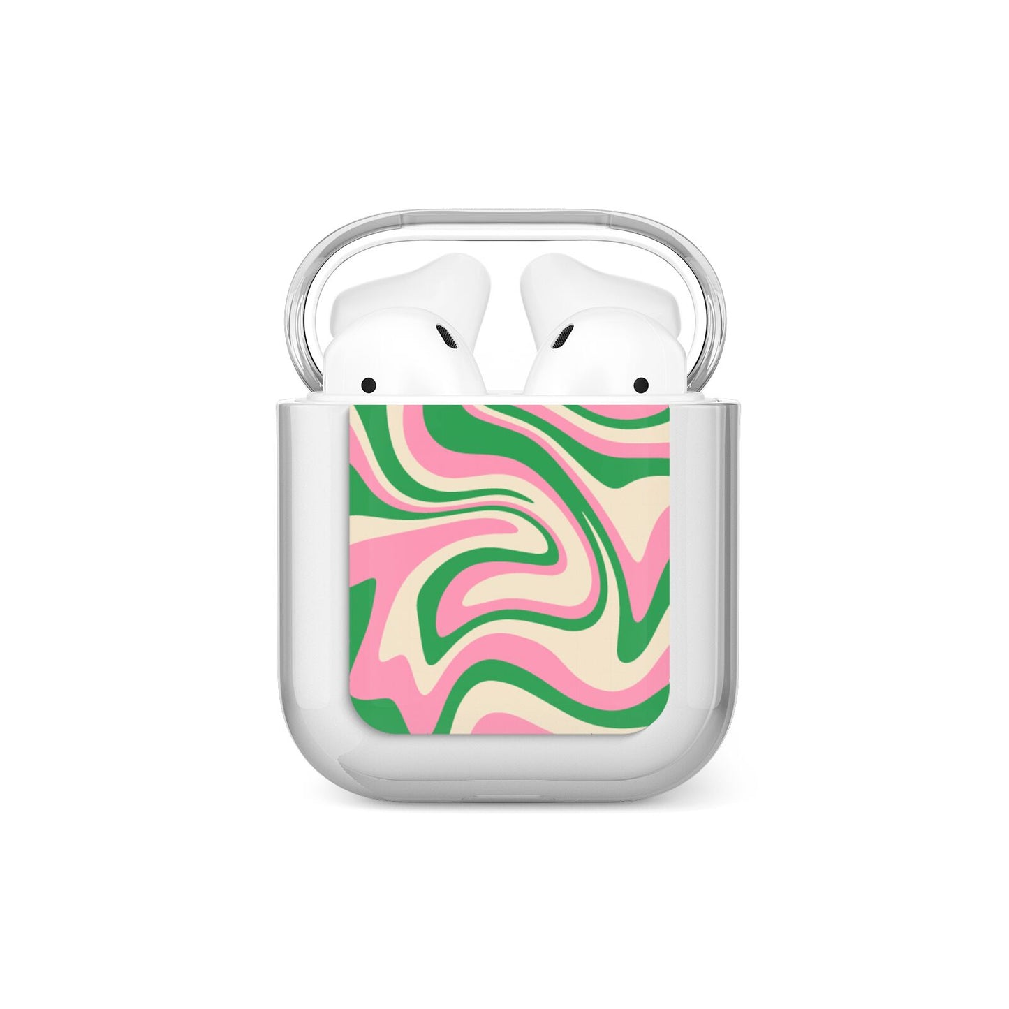 Pink And Green Swirl AirPods Case