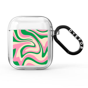 Pink And Green Swirl AirPods Case