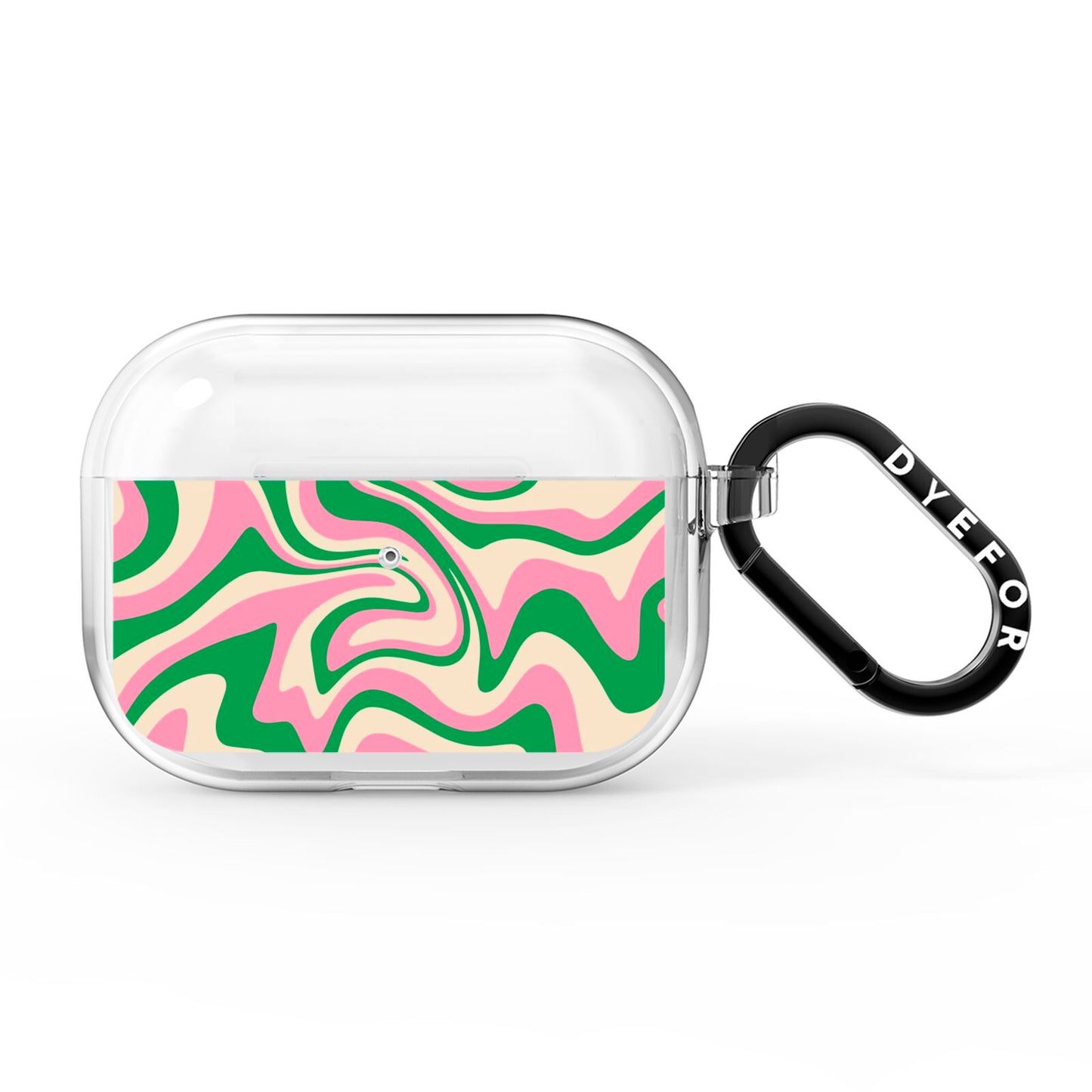 Pink And Green Swirl AirPods Pro Clear Case