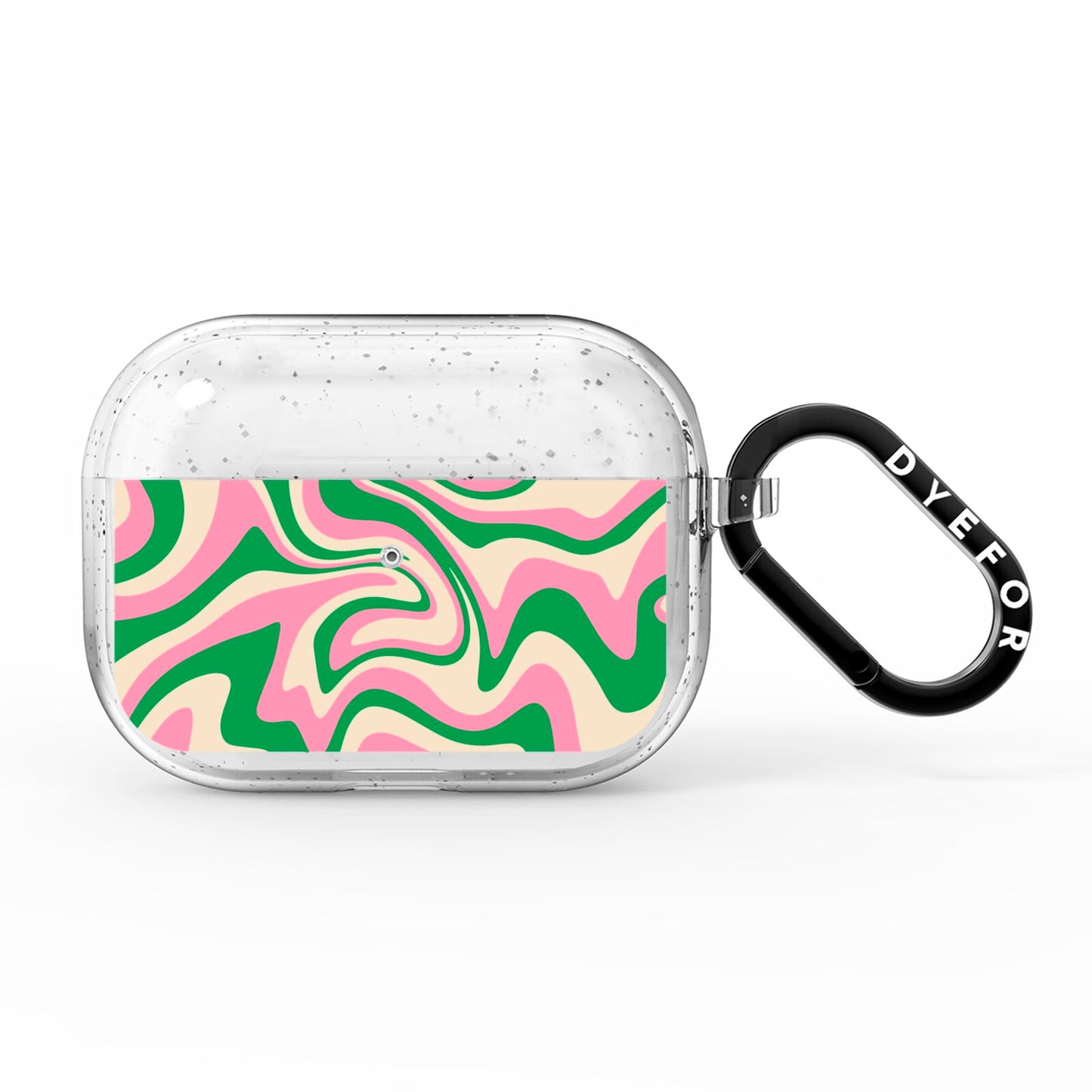 Pink And Green Swirl AirPods Pro Glitter Case