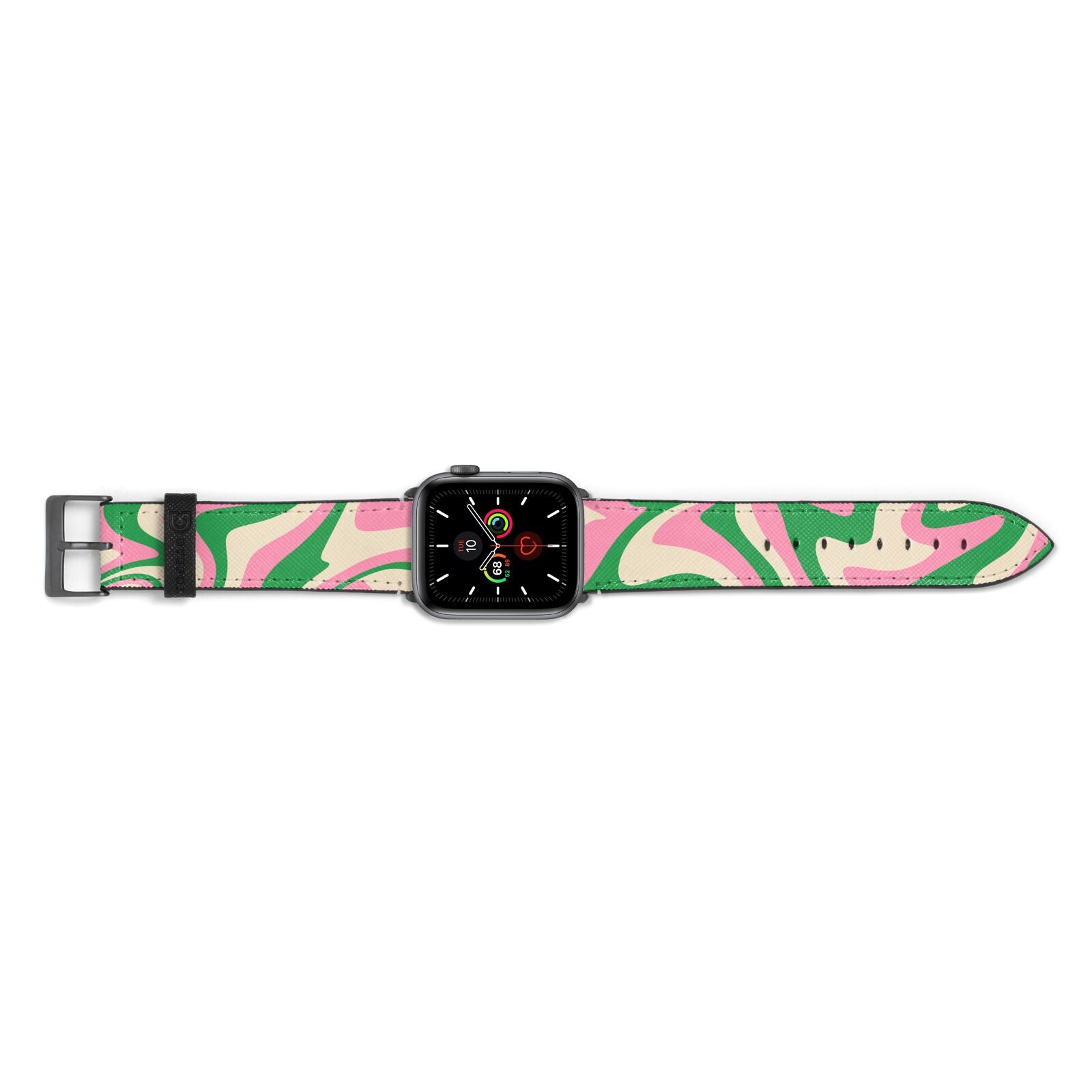 Pink And Green Swirl Apple Watch Strap Landscape Image Space Grey Hardware