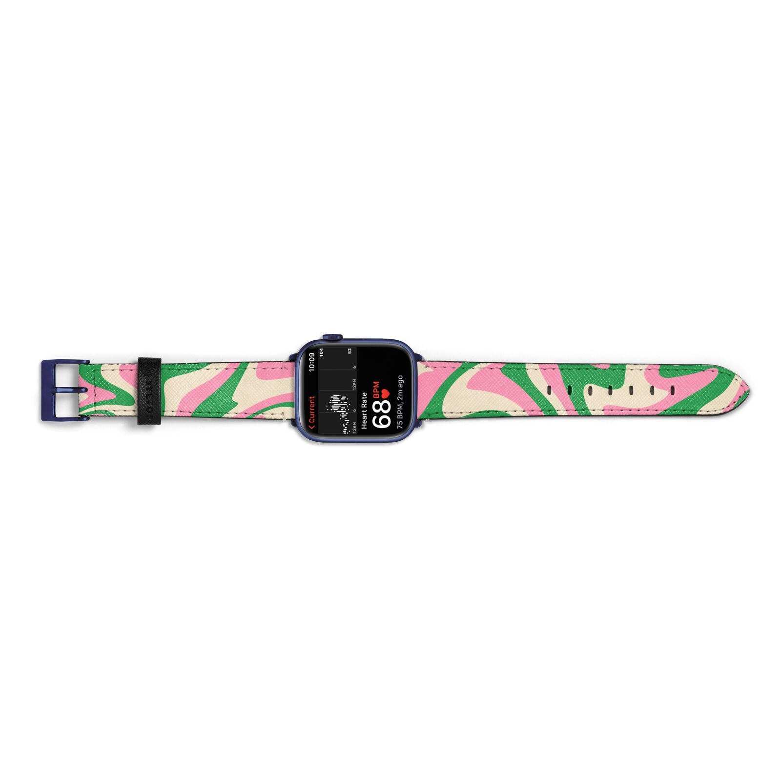 Pink And Green Swirl Apple Watch Strap Size 38mm Landscape Image Blue Hardware