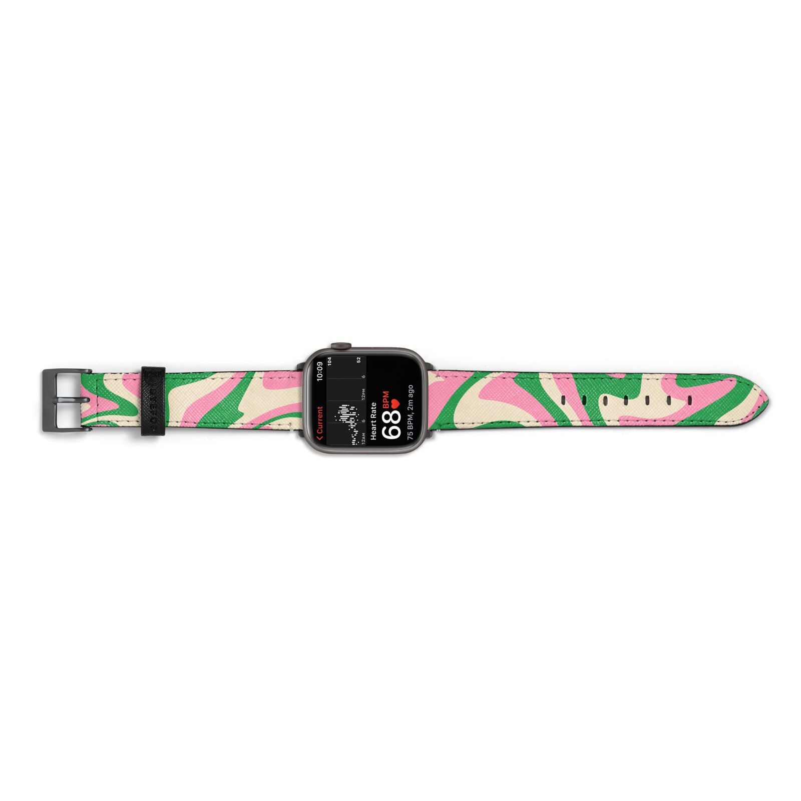 Pink And Green Swirl Apple Watch Strap Size 38mm Landscape Image Space Grey Hardware