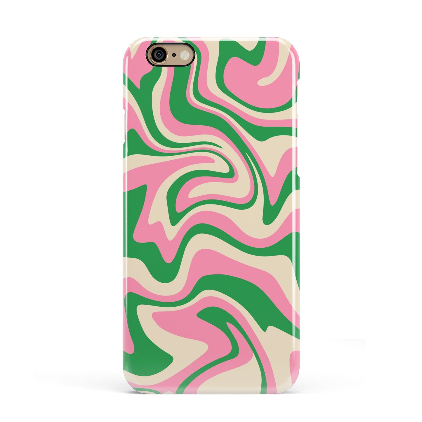 Pink And Green Swirl Apple iPhone 6 3D Snap Case