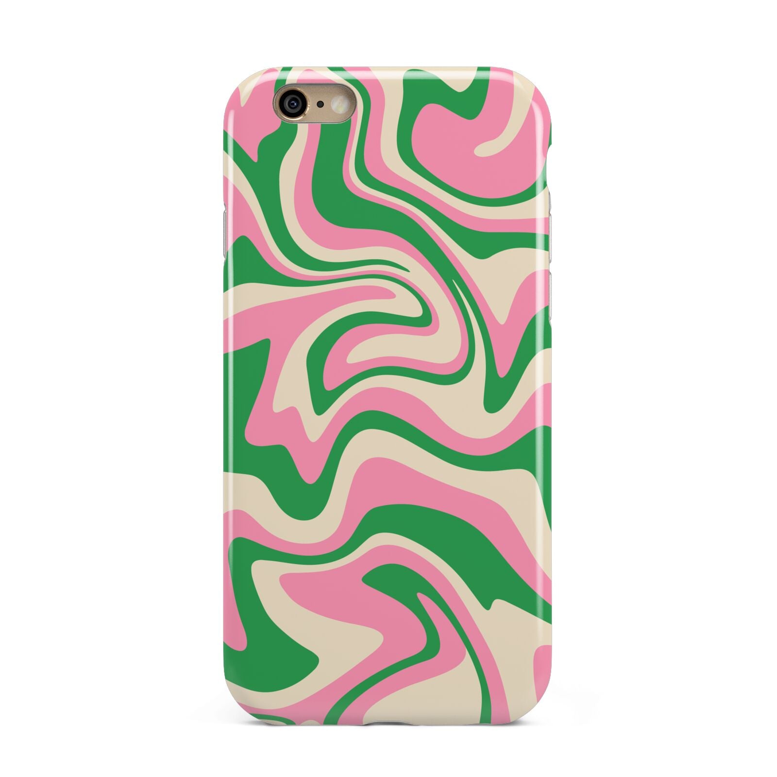 Pink And Green Swirl Apple iPhone 6 3D Tough Case