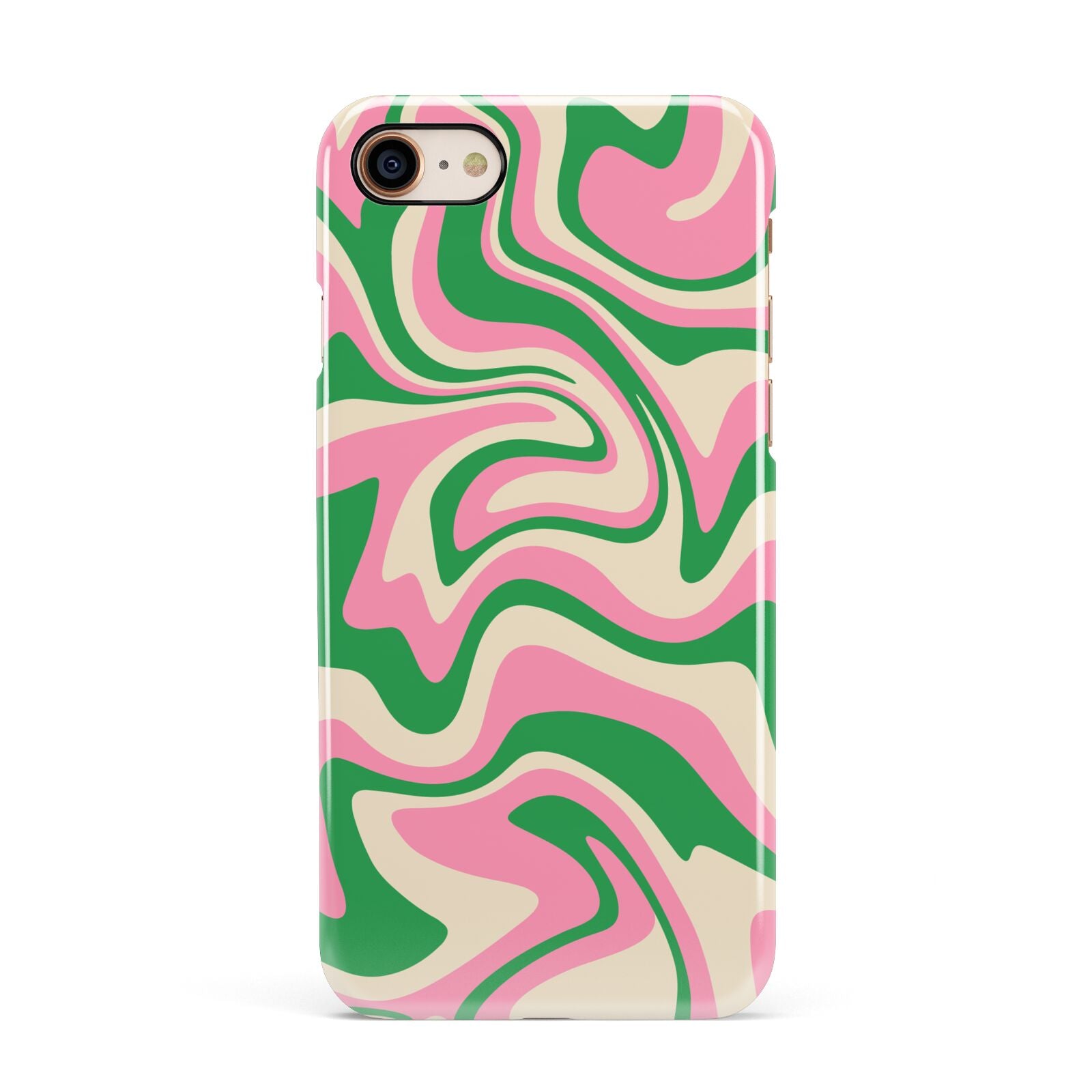 Pink And Green Swirl Apple iPhone 7 8 3D Snap Case