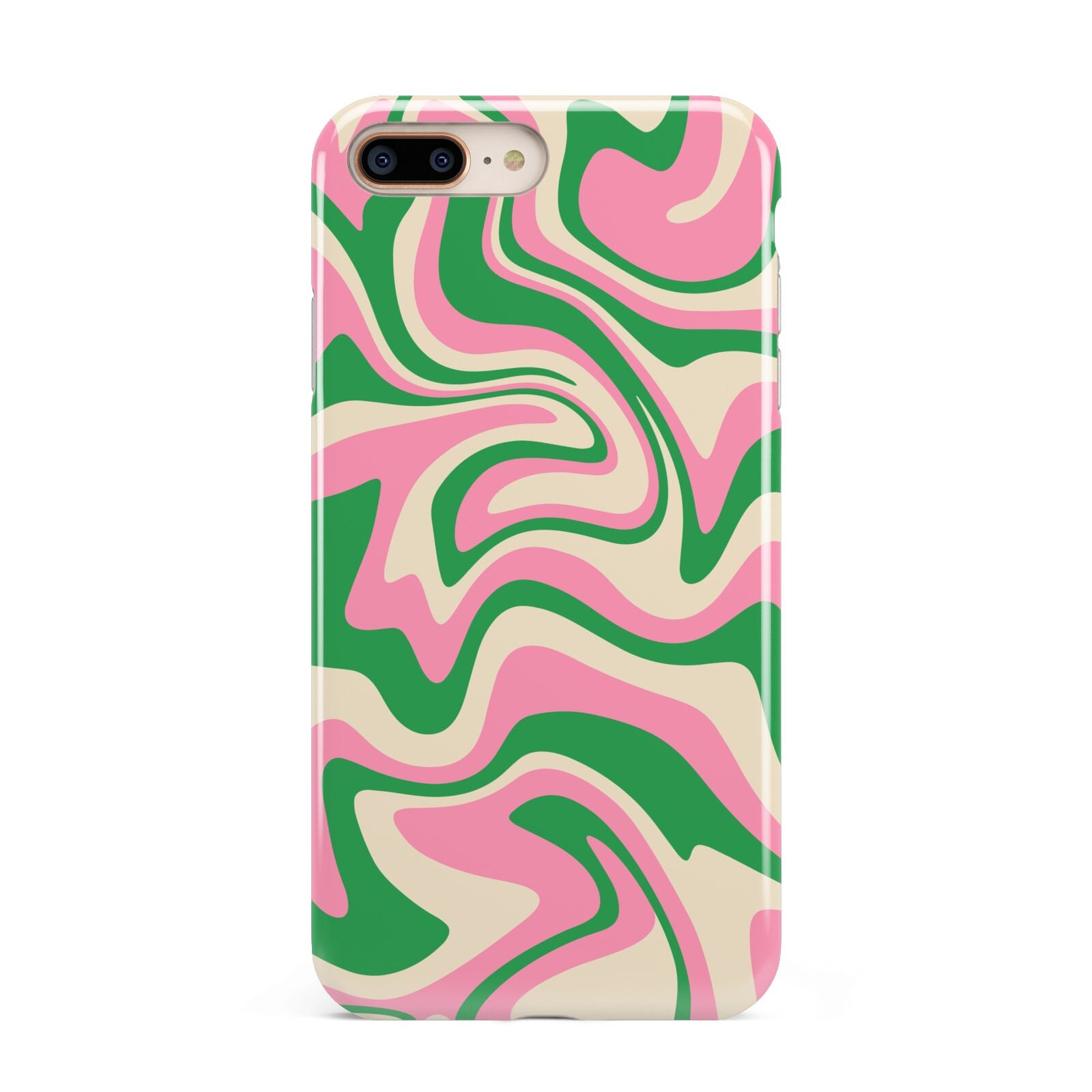 Pink And Green Swirl Apple iPhone 7 8 Plus 3D Tough Case