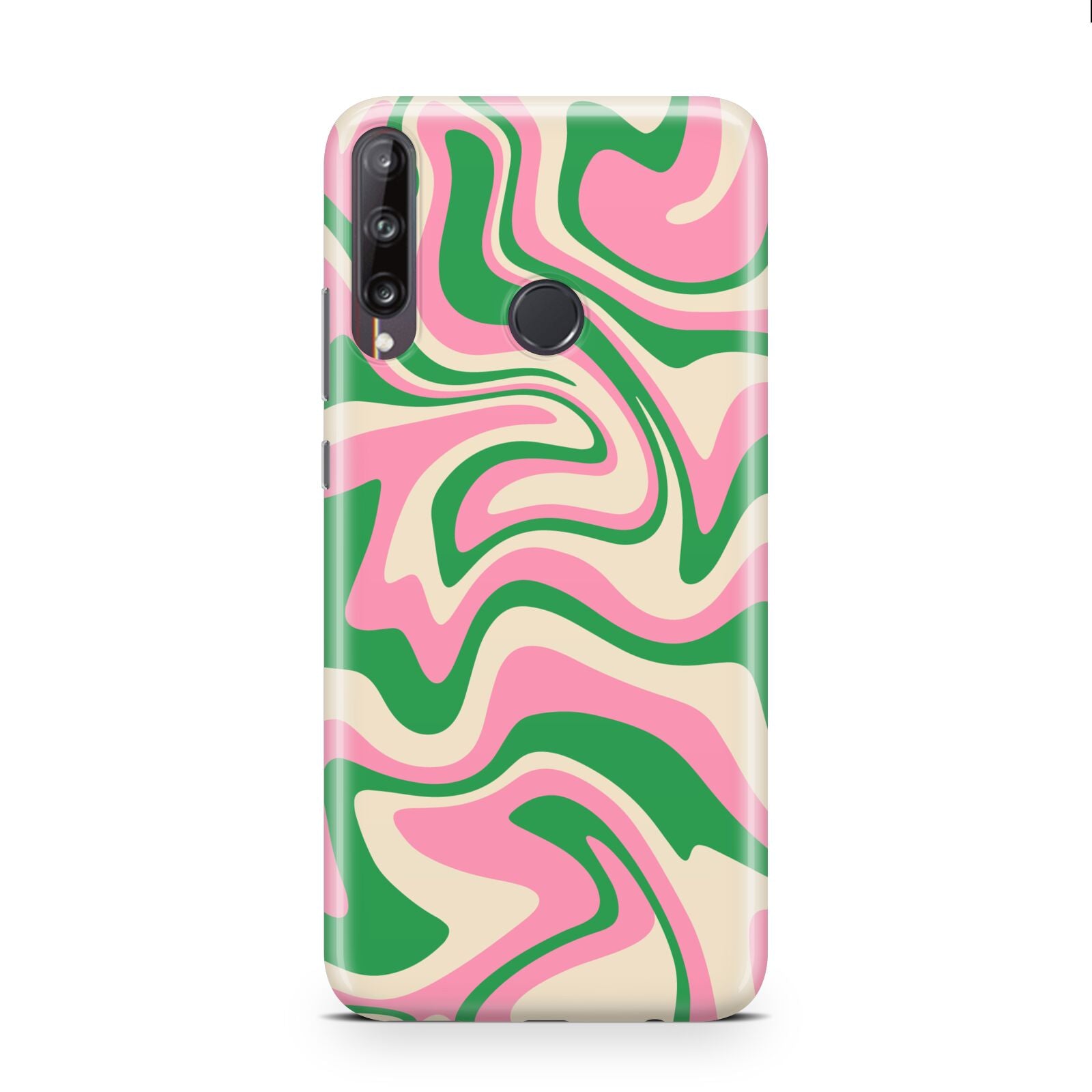 Pink And Green Swirl Huawei P40 Lite E Phone Case