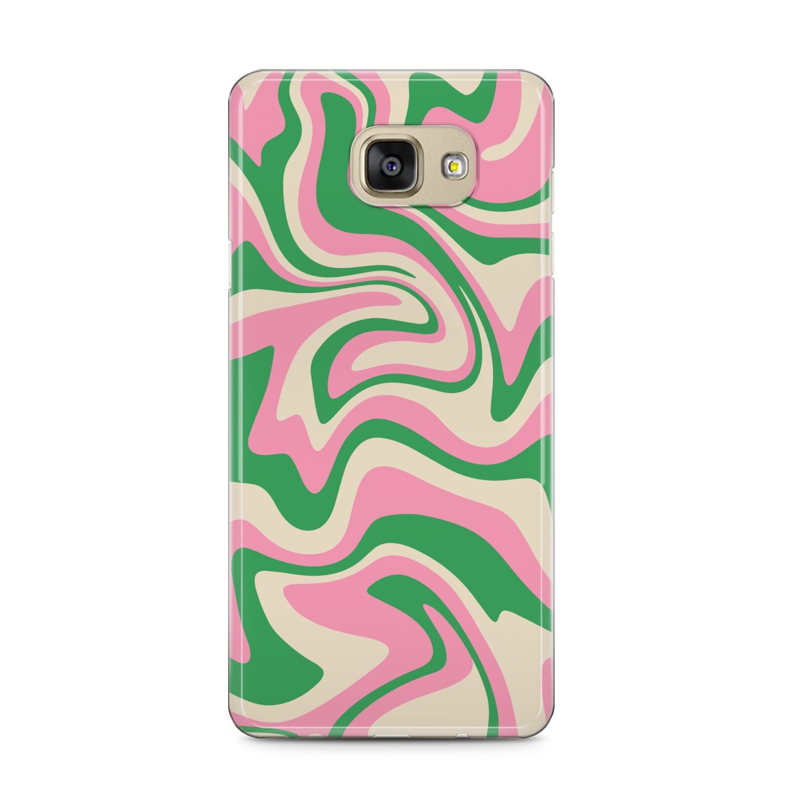 Pink And Green Swirl Samsung Galaxy A5 2016 Case on gold phone