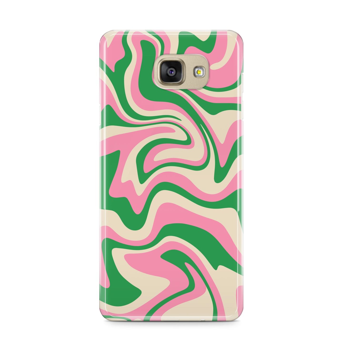 Pink And Green Swirl Samsung Galaxy A9 2016 Case on gold phone