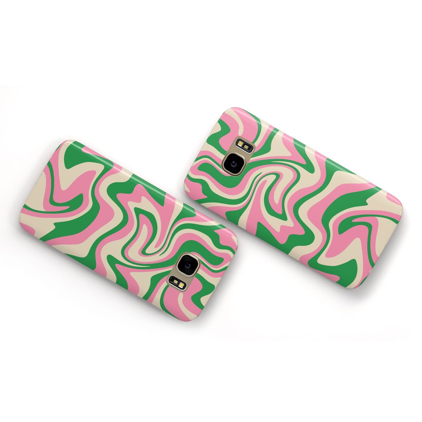 Pink And Green Swirl Samsung Galaxy Case Flat Overview