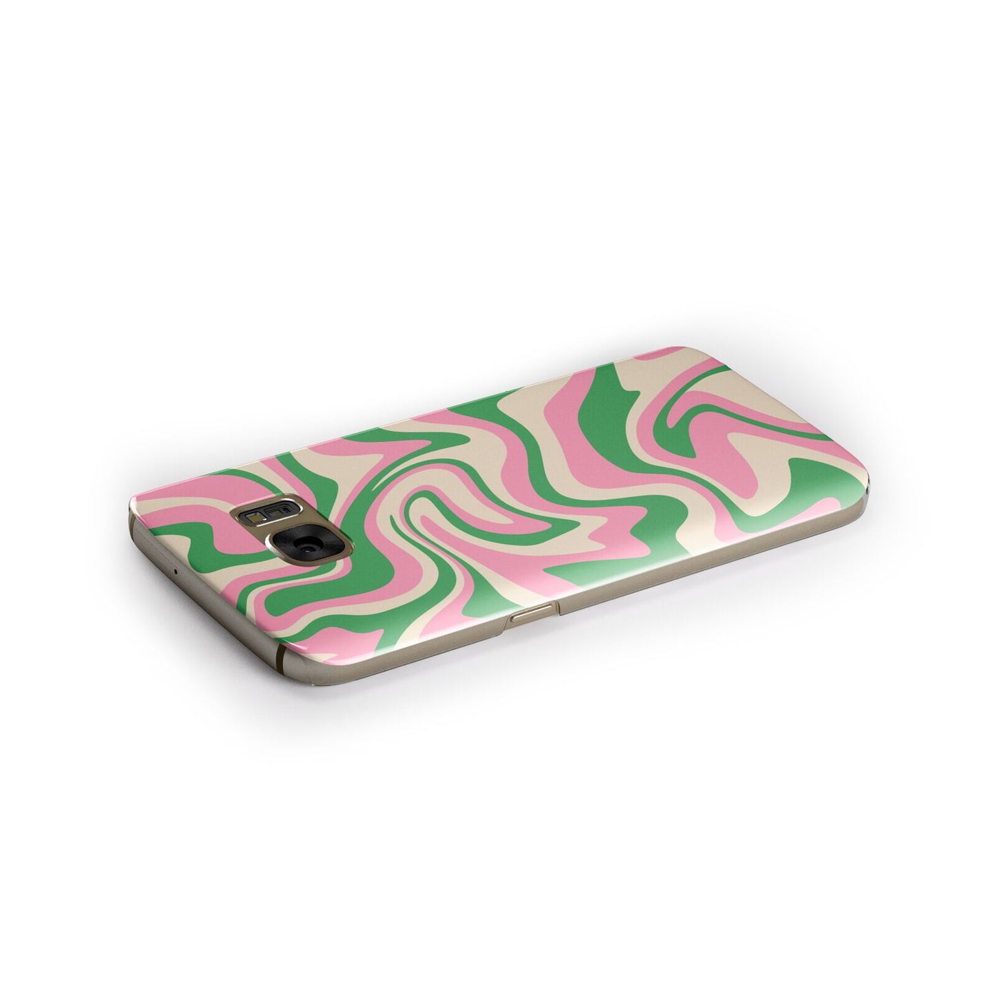 Pink And Green Swirl Samsung Galaxy Case Side Close Up