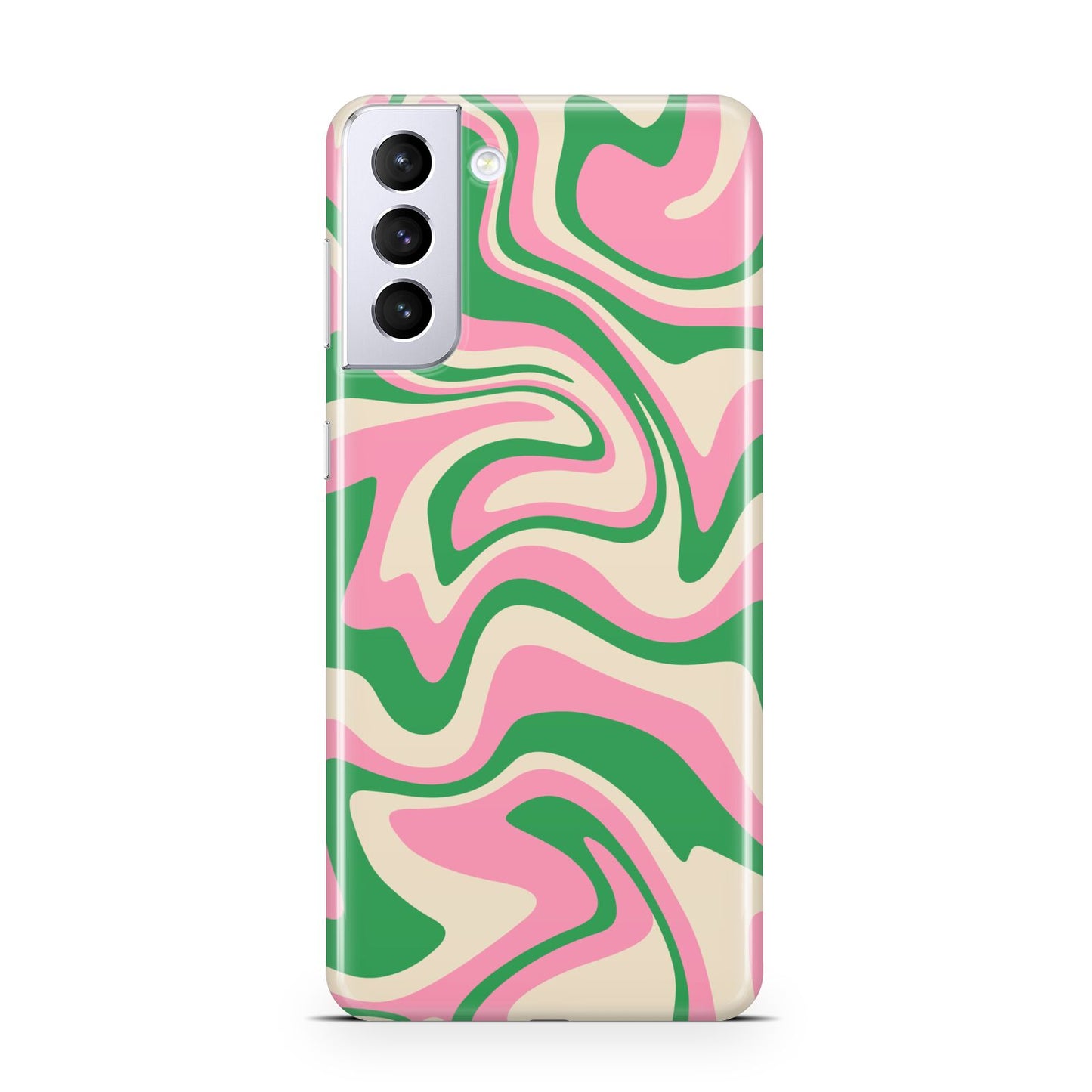 Pink And Green Swirl Samsung S21 Plus Case