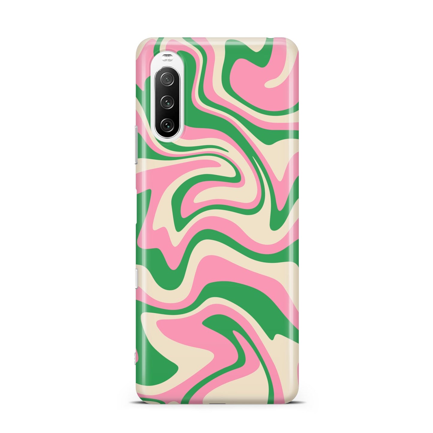 Pink And Green Swirl Sony Xperia 10 III Case