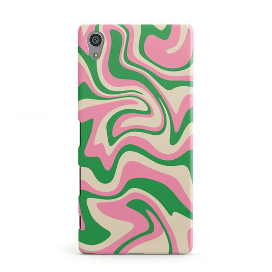 Pink And Green Swirl Sony Xperia Case