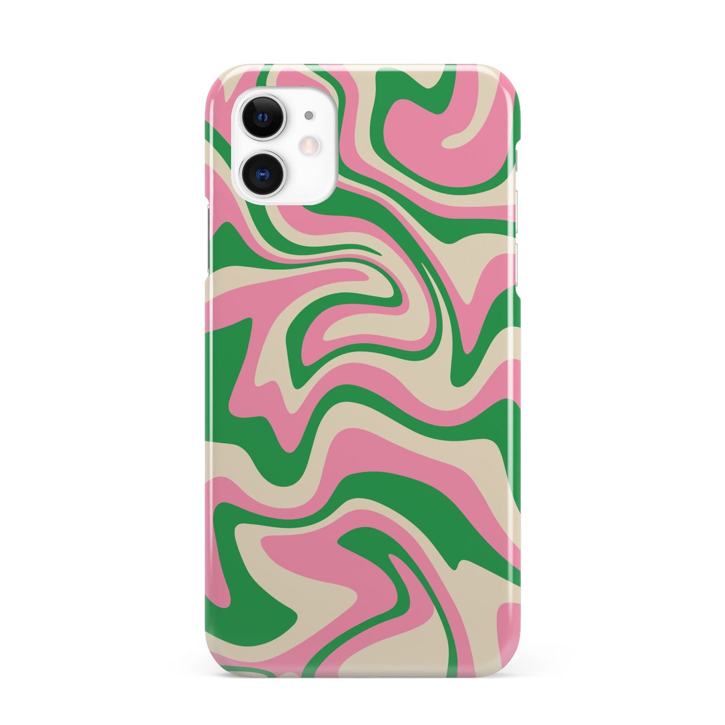 Pink And Green Swirl iPhone 11 3D Snap Case