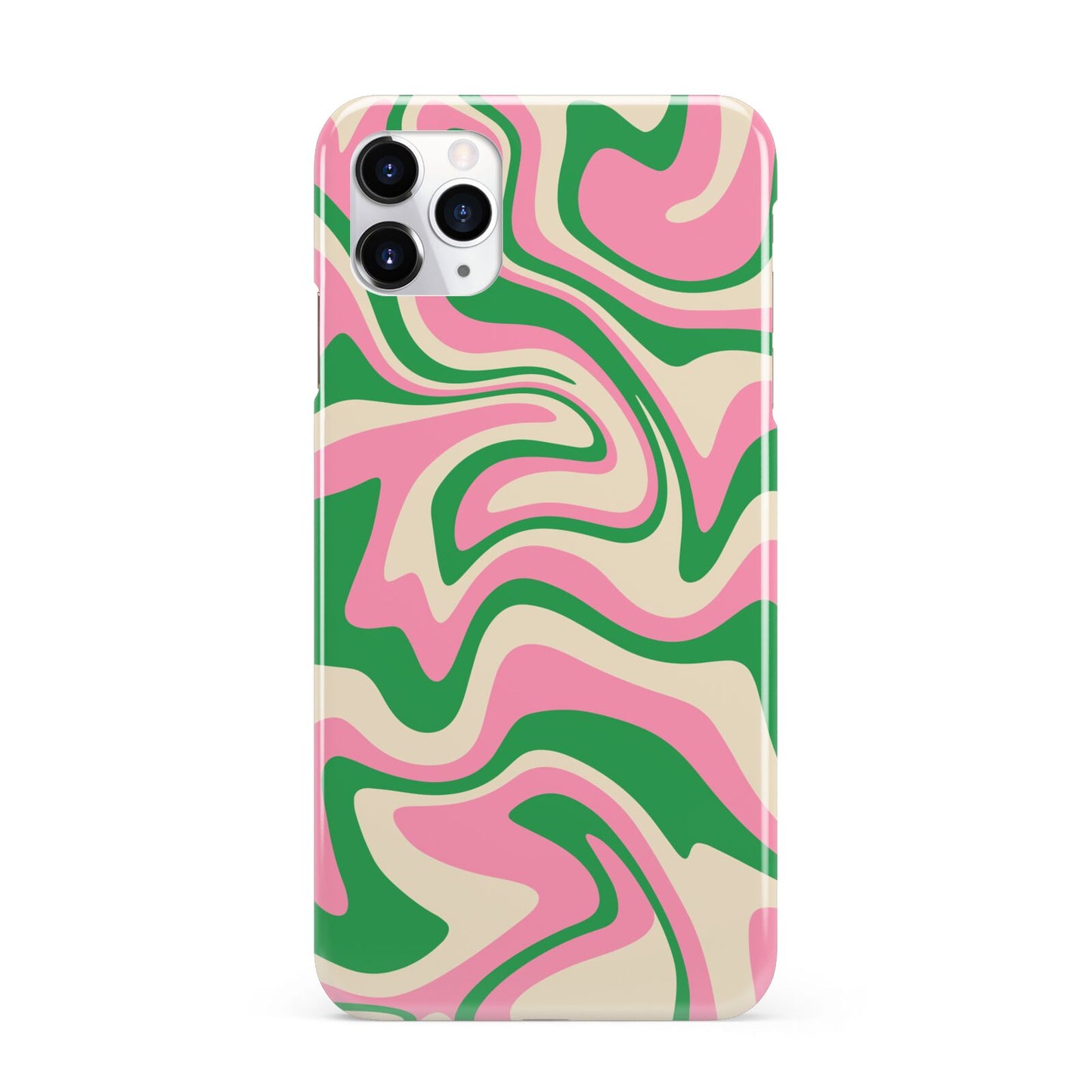 Pink And Green Swirl iPhone 11 Pro Max 3D Snap Case