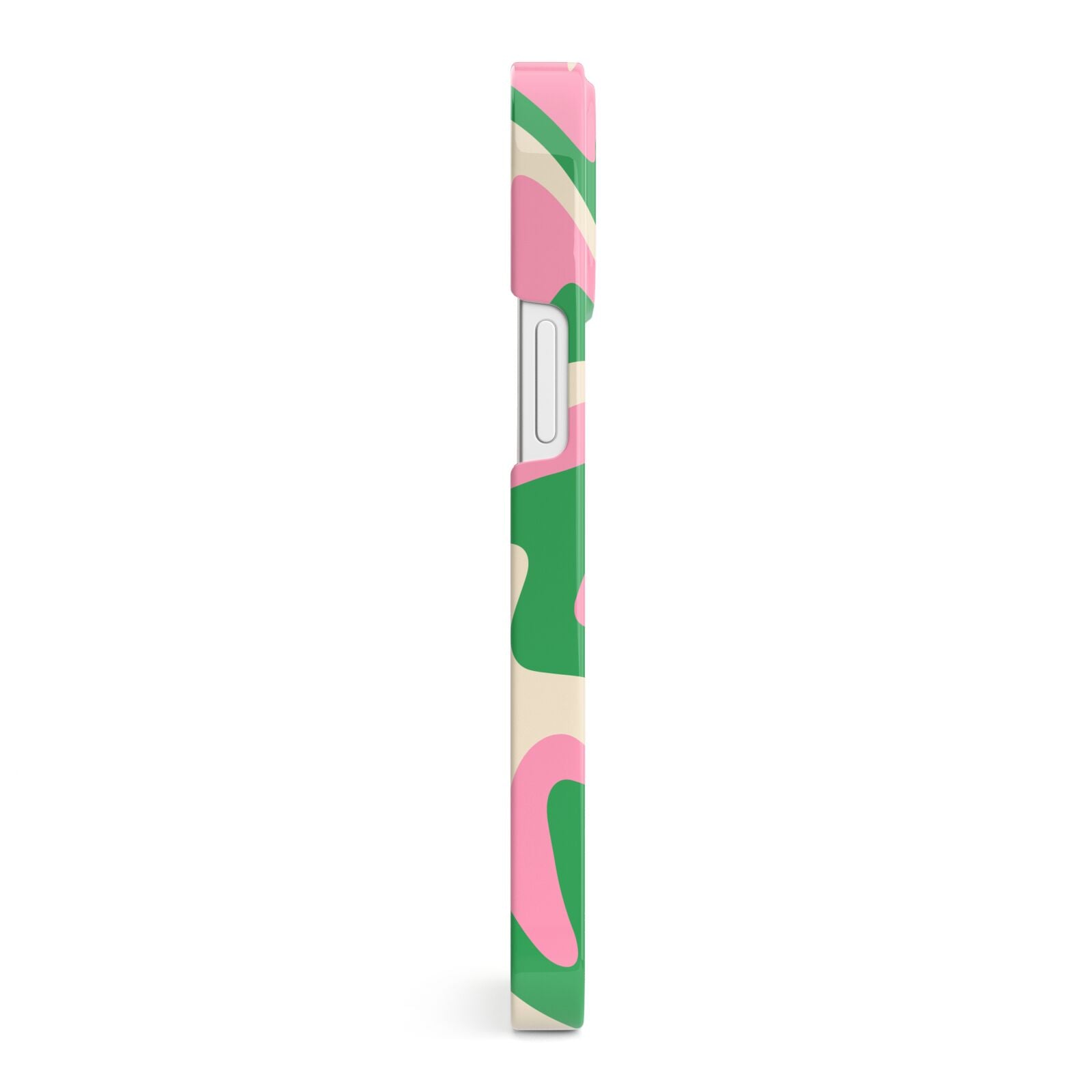 Pink And Green Swirl iPhone 13 Mini Side Image 3D Snap Case