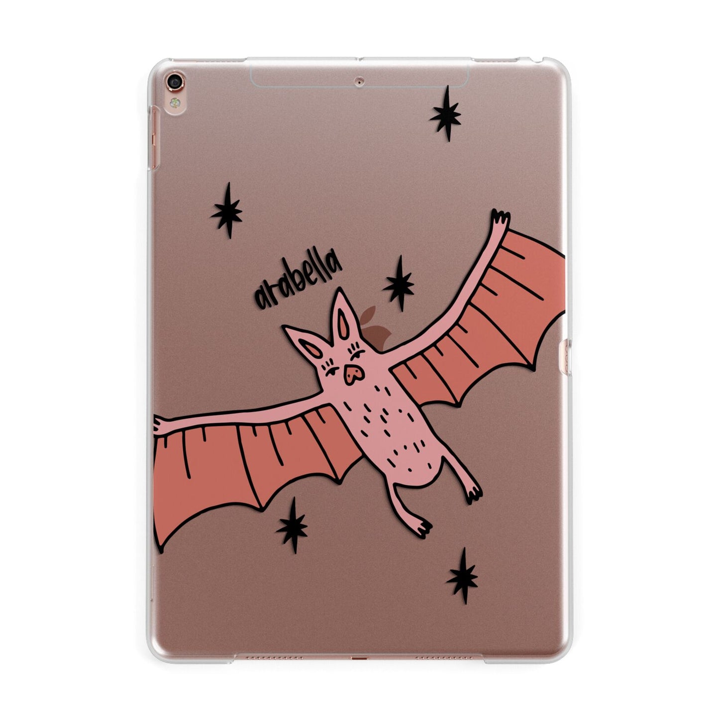 Pink Bat Personalised Halloween Apple iPad Rose Gold Case