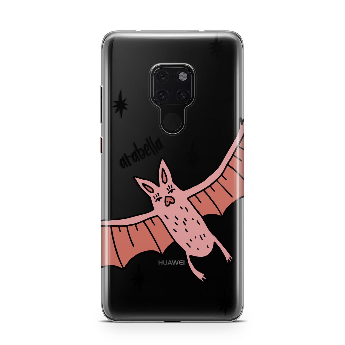 Pink Bat Personalised Halloween Huawei Mate 20 Phone Case