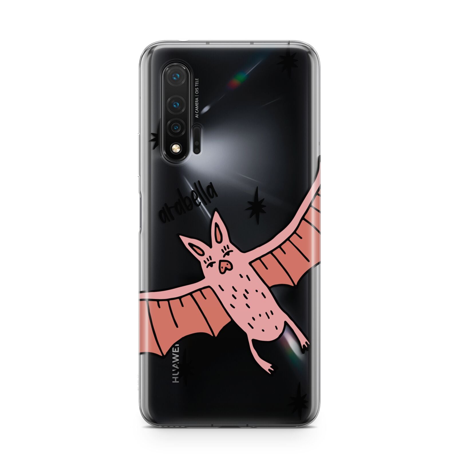 Pink Bat Personalised Halloween Huawei Nova 6 Phone Case