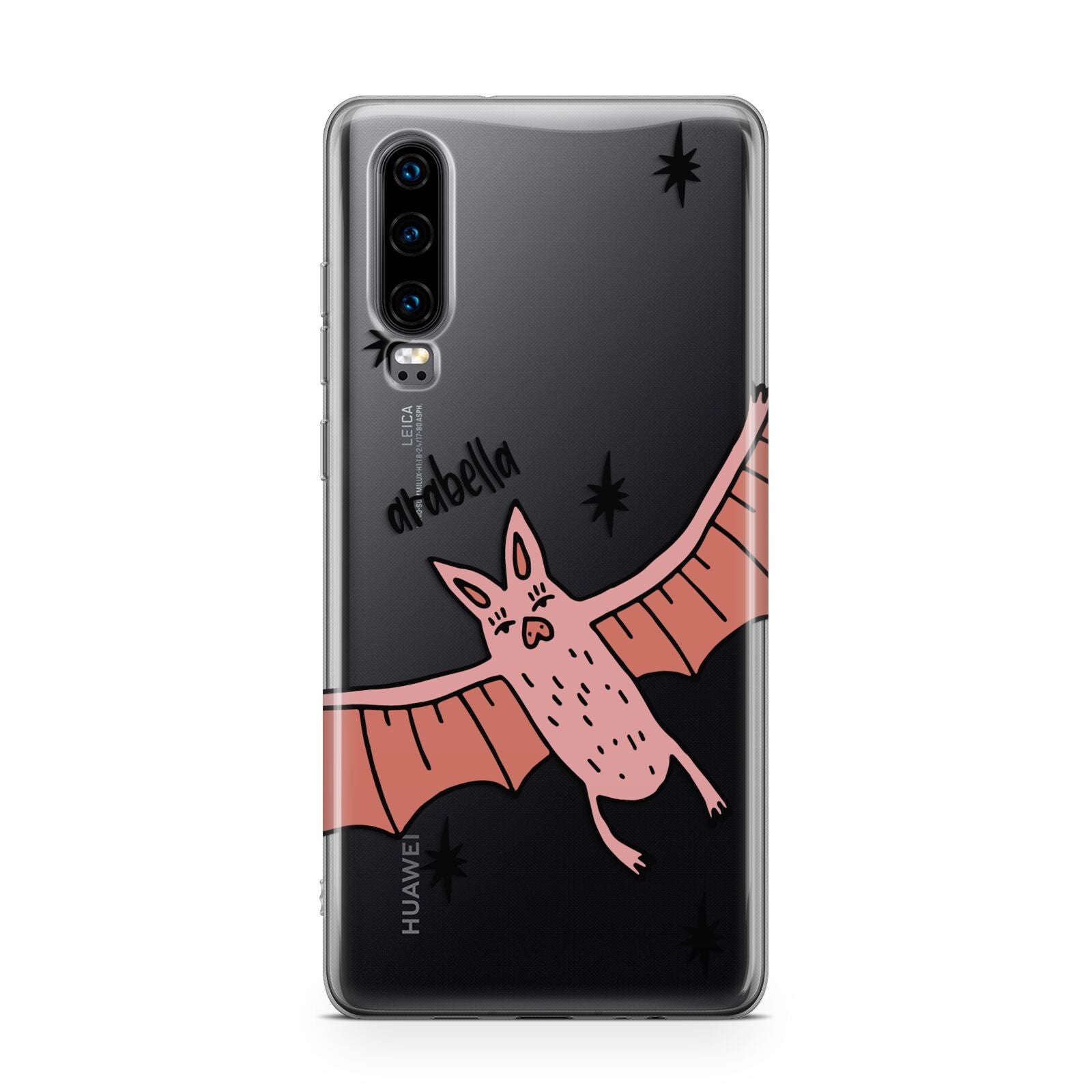 Pink Bat Personalised Halloween Huawei P30 Phone Case