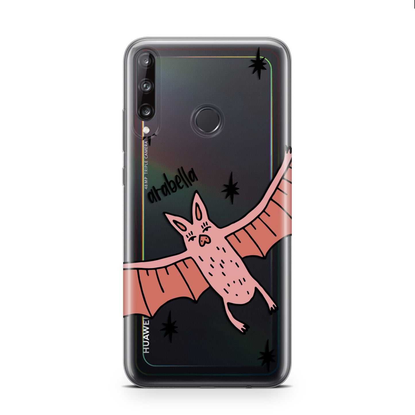 Pink Bat Personalised Halloween Huawei P40 Lite E Phone Case