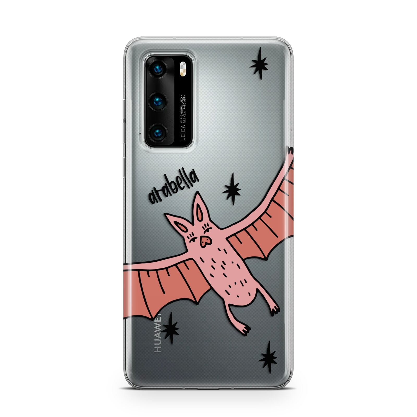 Pink Bat Personalised Halloween Huawei P40 Phone Case