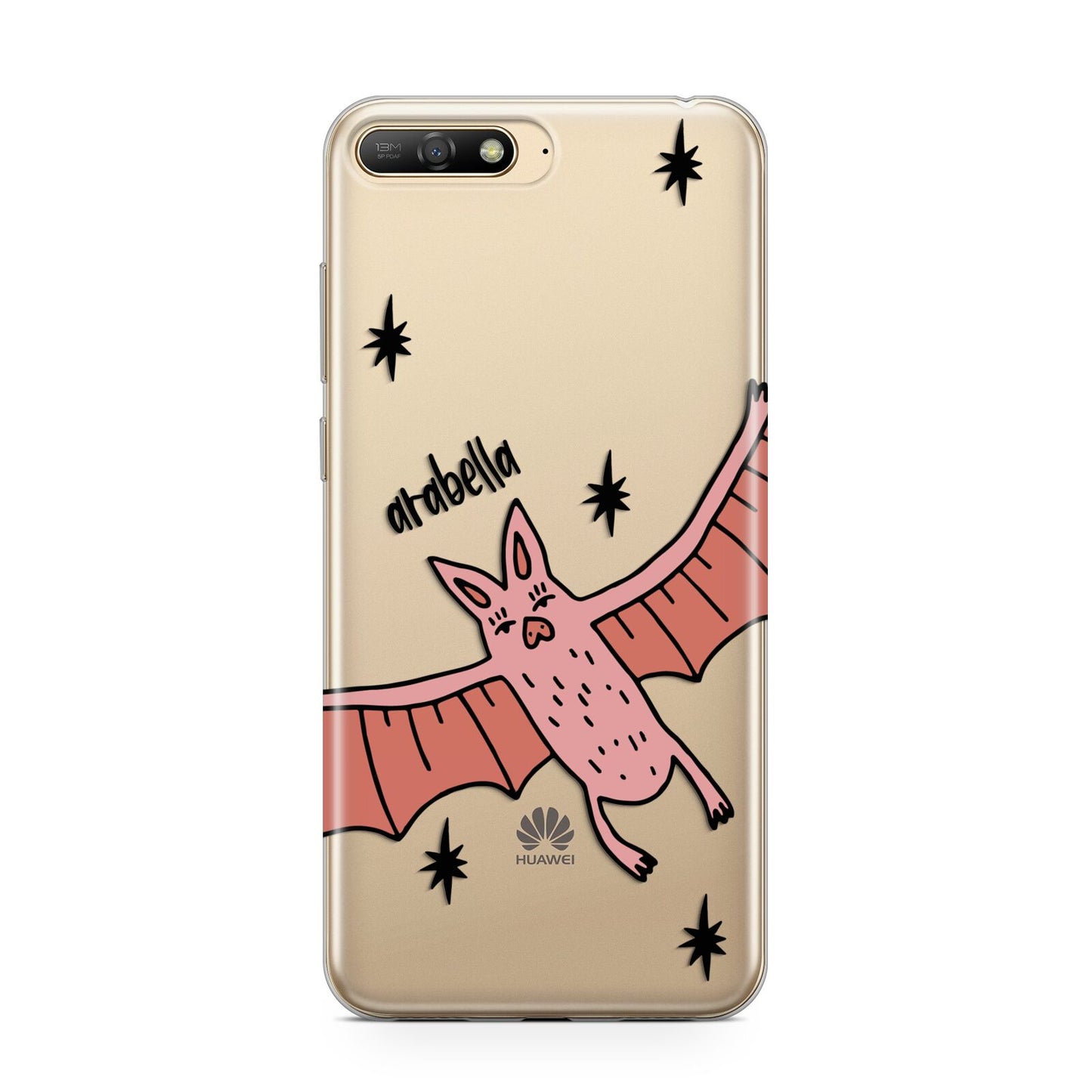 Pink Bat Personalised Halloween Huawei Y6 2018