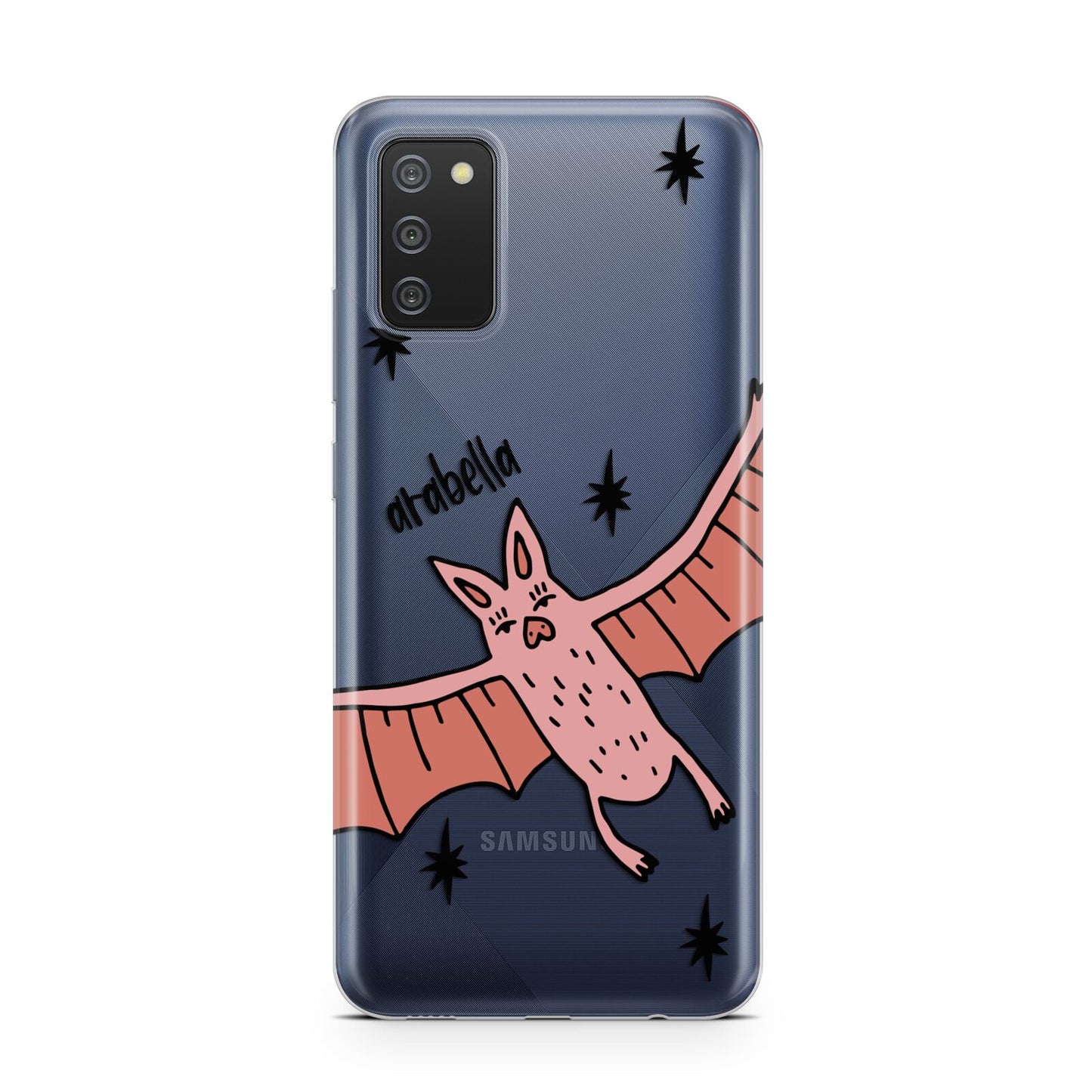 Pink Bat Personalised Halloween Samsung A02s Case