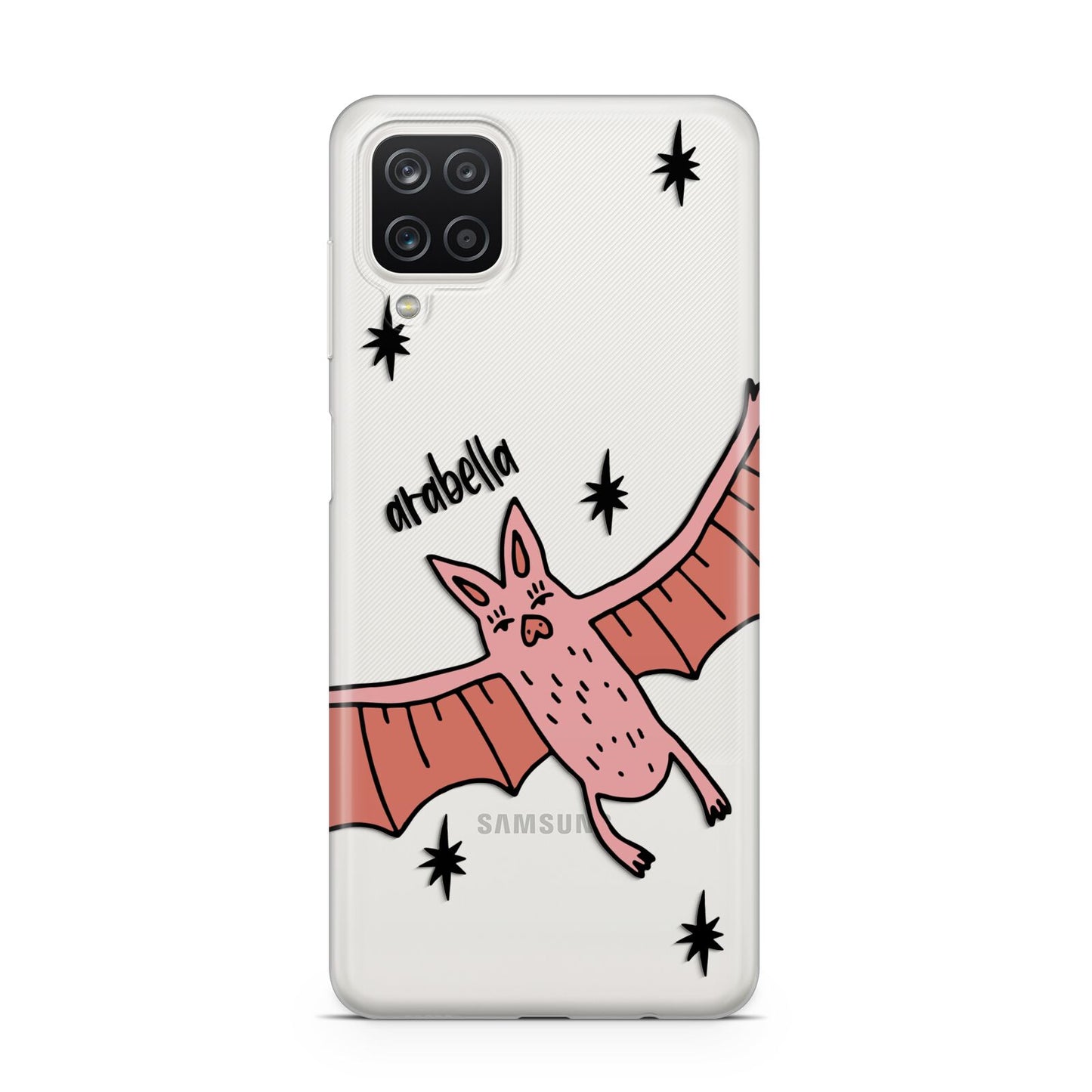 Pink Bat Personalised Halloween Samsung A12 Case