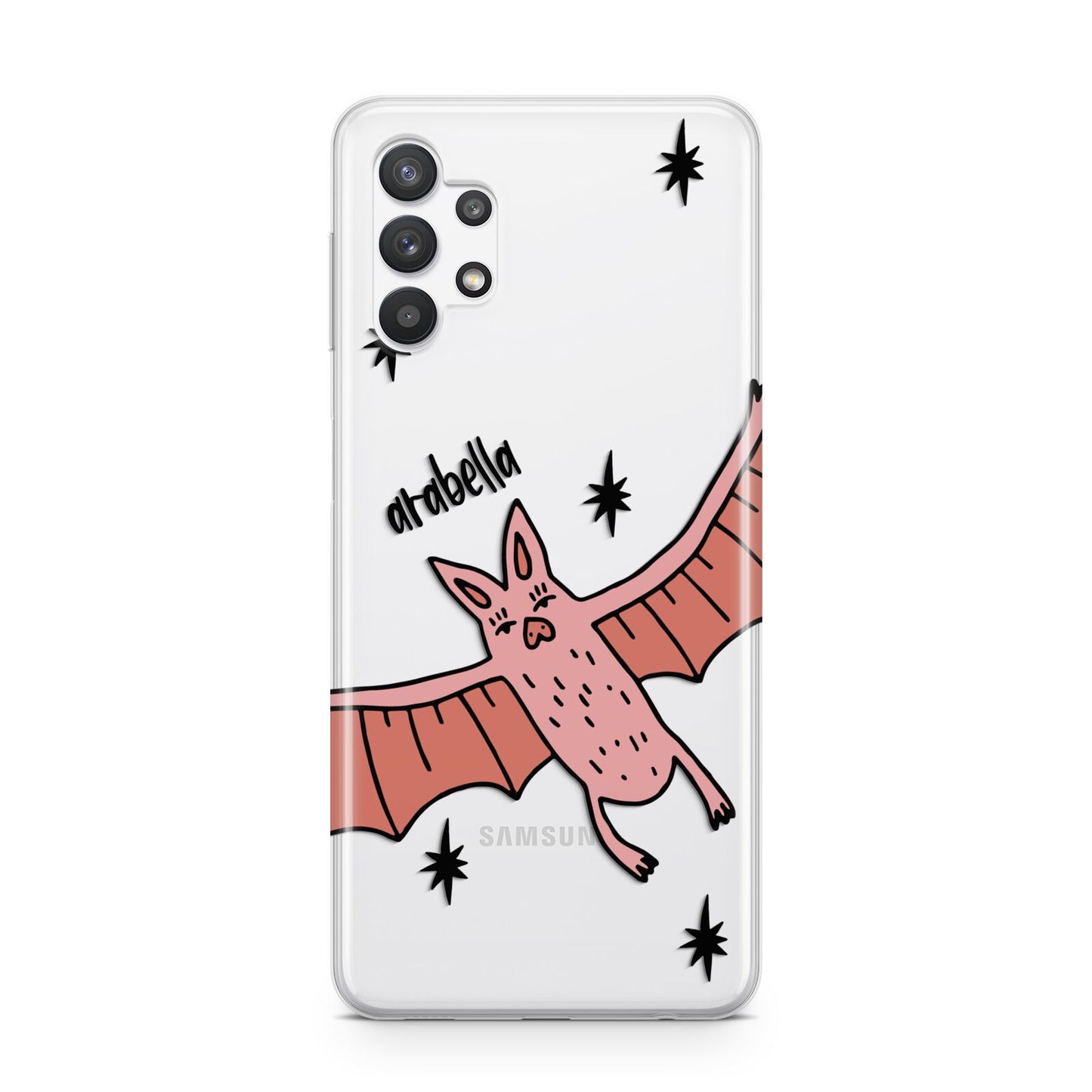 Pink Bat Personalised Halloween Samsung A32 5G Case