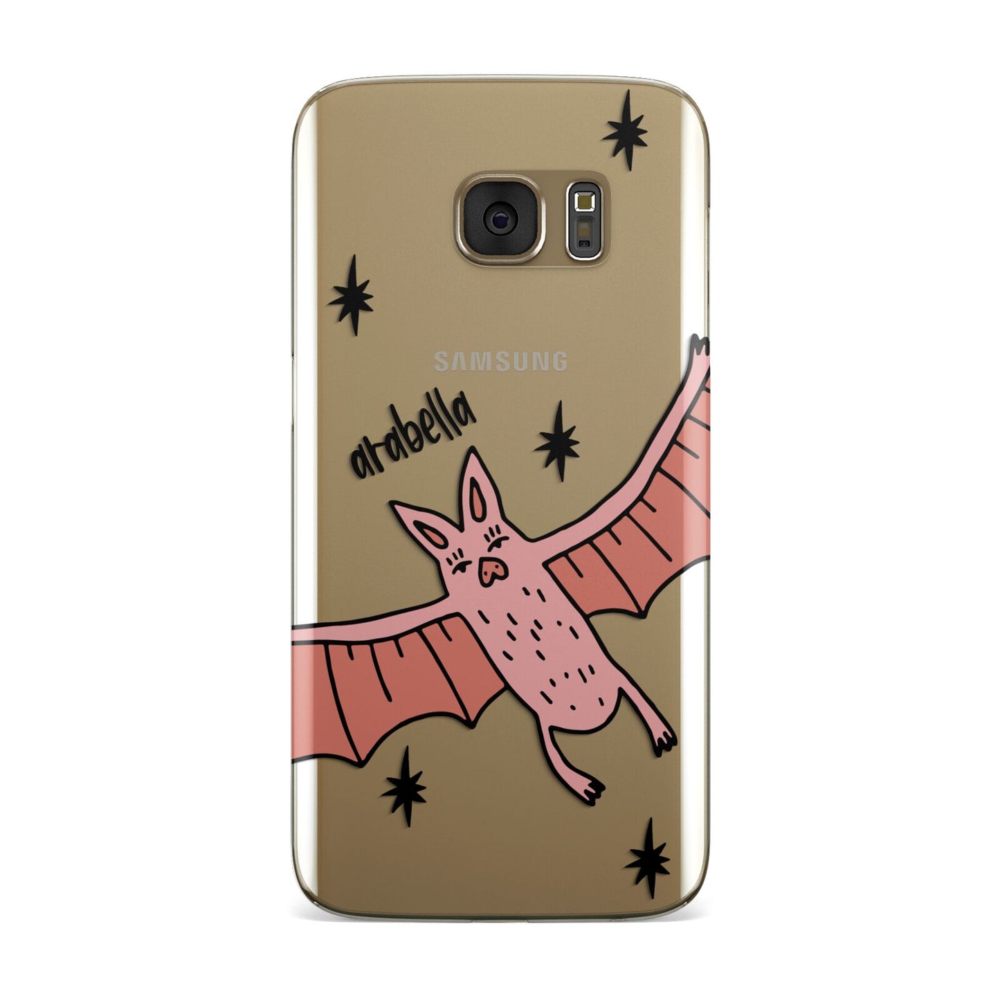 Pink Bat Personalised Halloween Samsung Galaxy Case