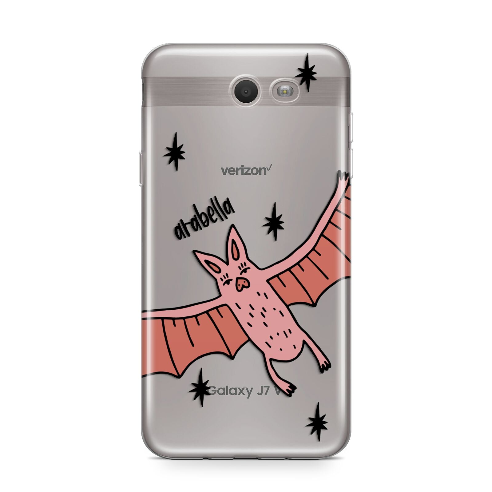 Pink Bat Personalised Halloween Samsung Galaxy J7 2017 Case