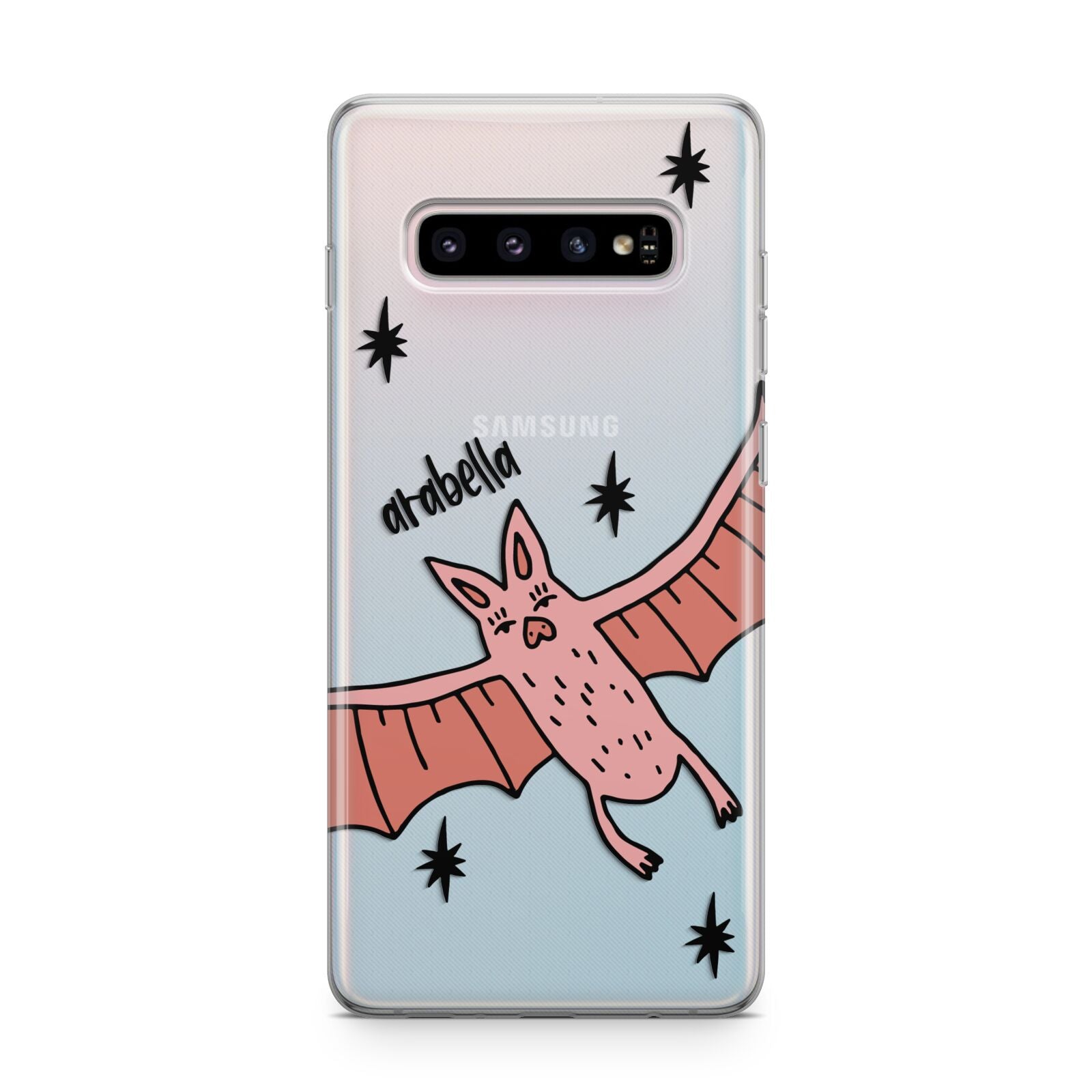 Pink Bat Personalised Halloween Samsung Galaxy S10 Plus Case