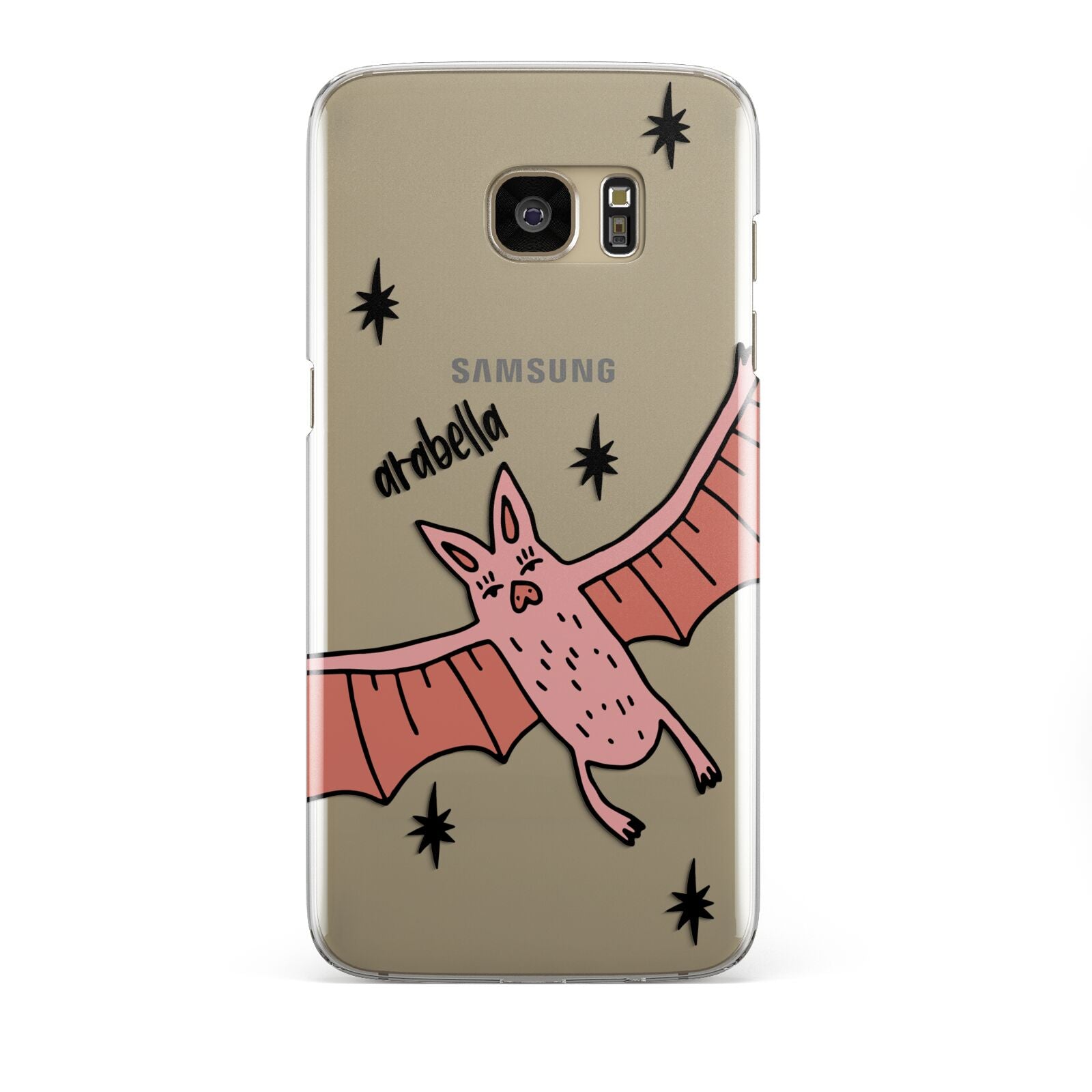 Pink Bat Personalised Halloween Samsung Galaxy S7 Edge Case