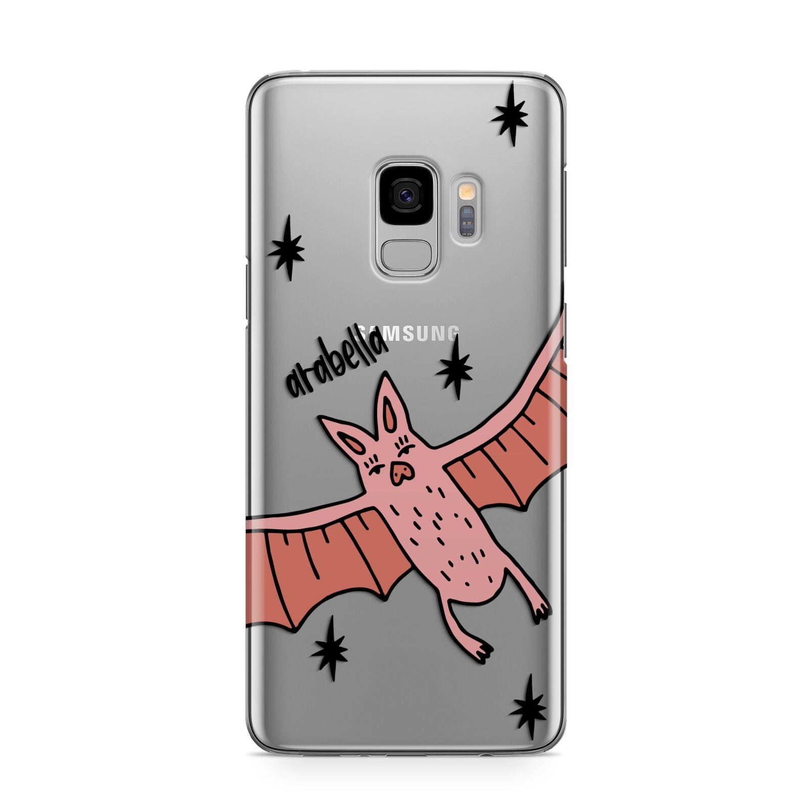 Pink Bat Personalised Halloween Samsung Galaxy S9 Case