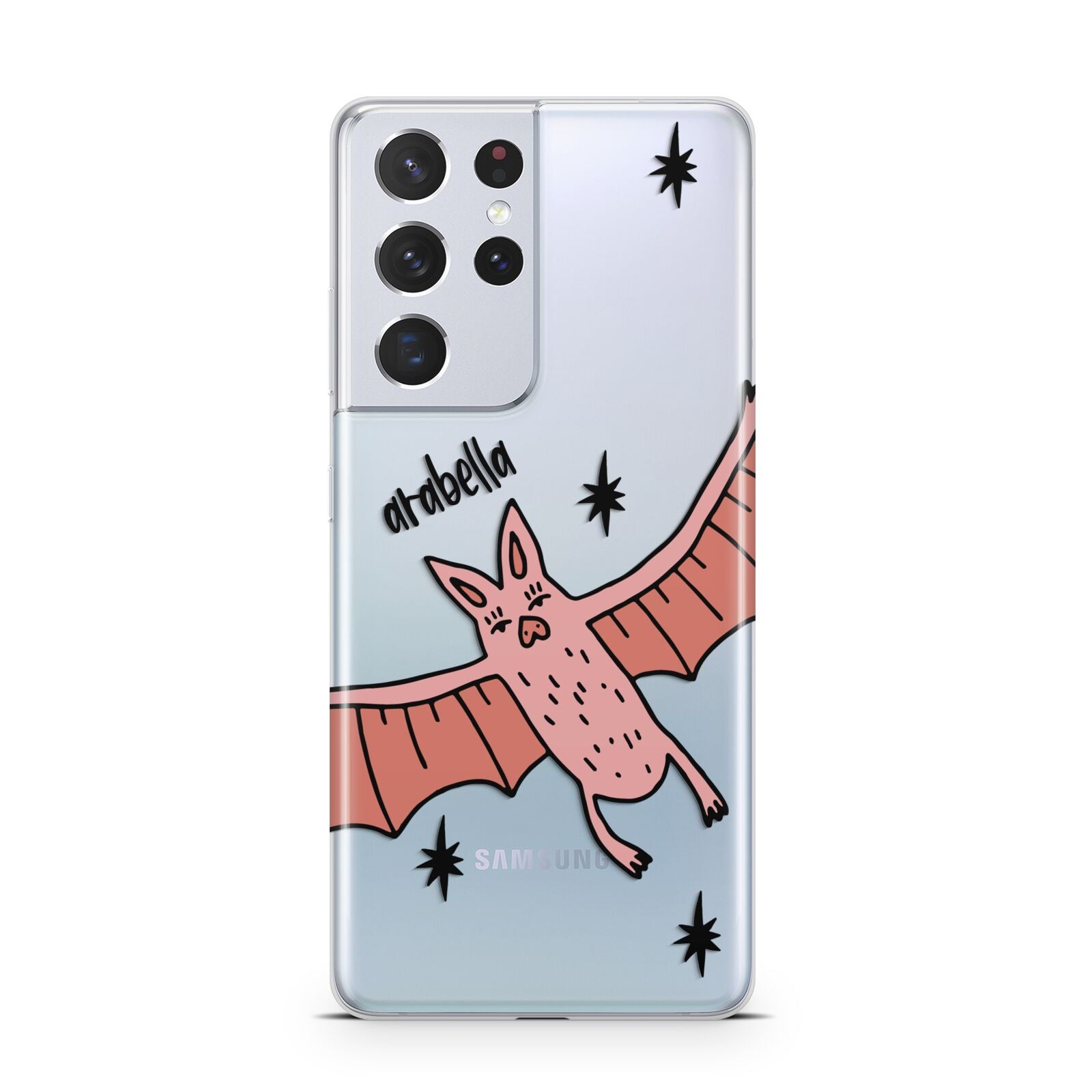 Pink Bat Personalised Halloween Samsung S21 Ultra Case