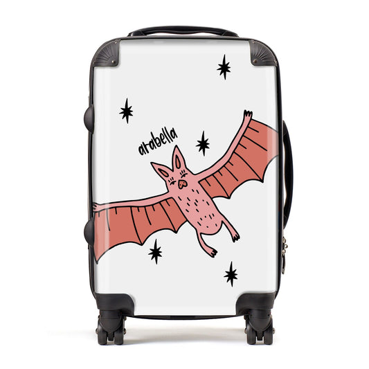 Pink Bat Personalised Halloween Suitcase