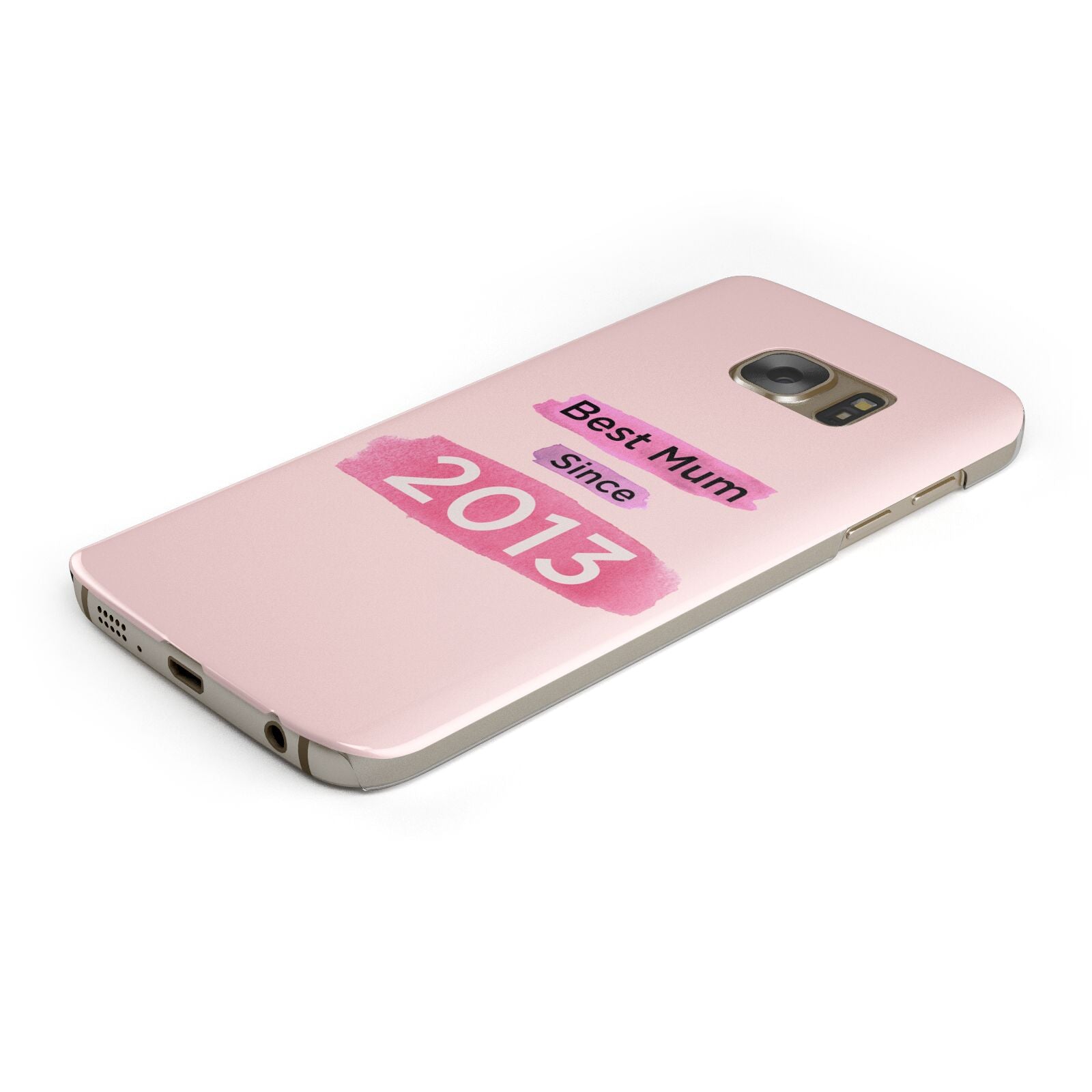 Pink Best Mum Protective Samsung Galaxy Case Angled Image