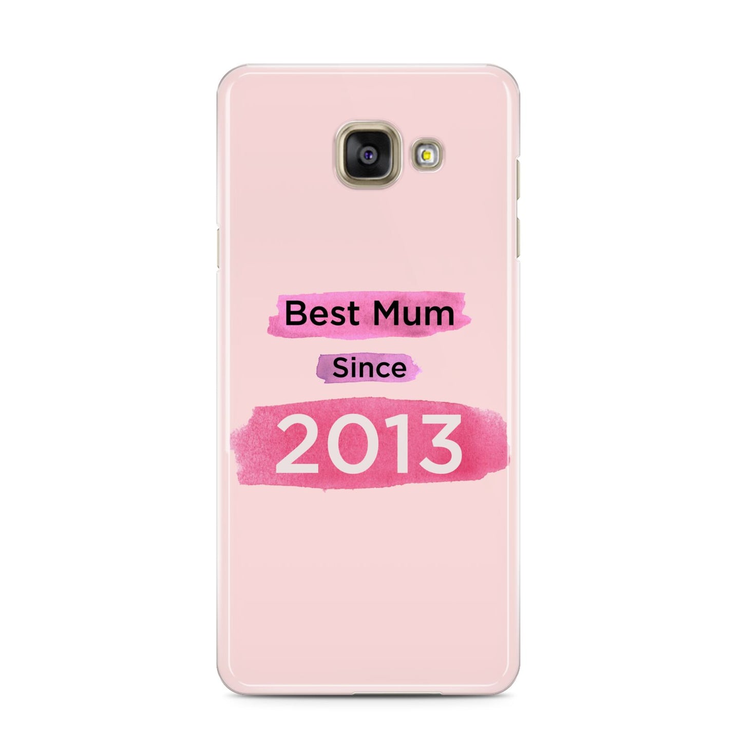 Pink Best Mum Samsung Galaxy A3 2016 Case on gold phone