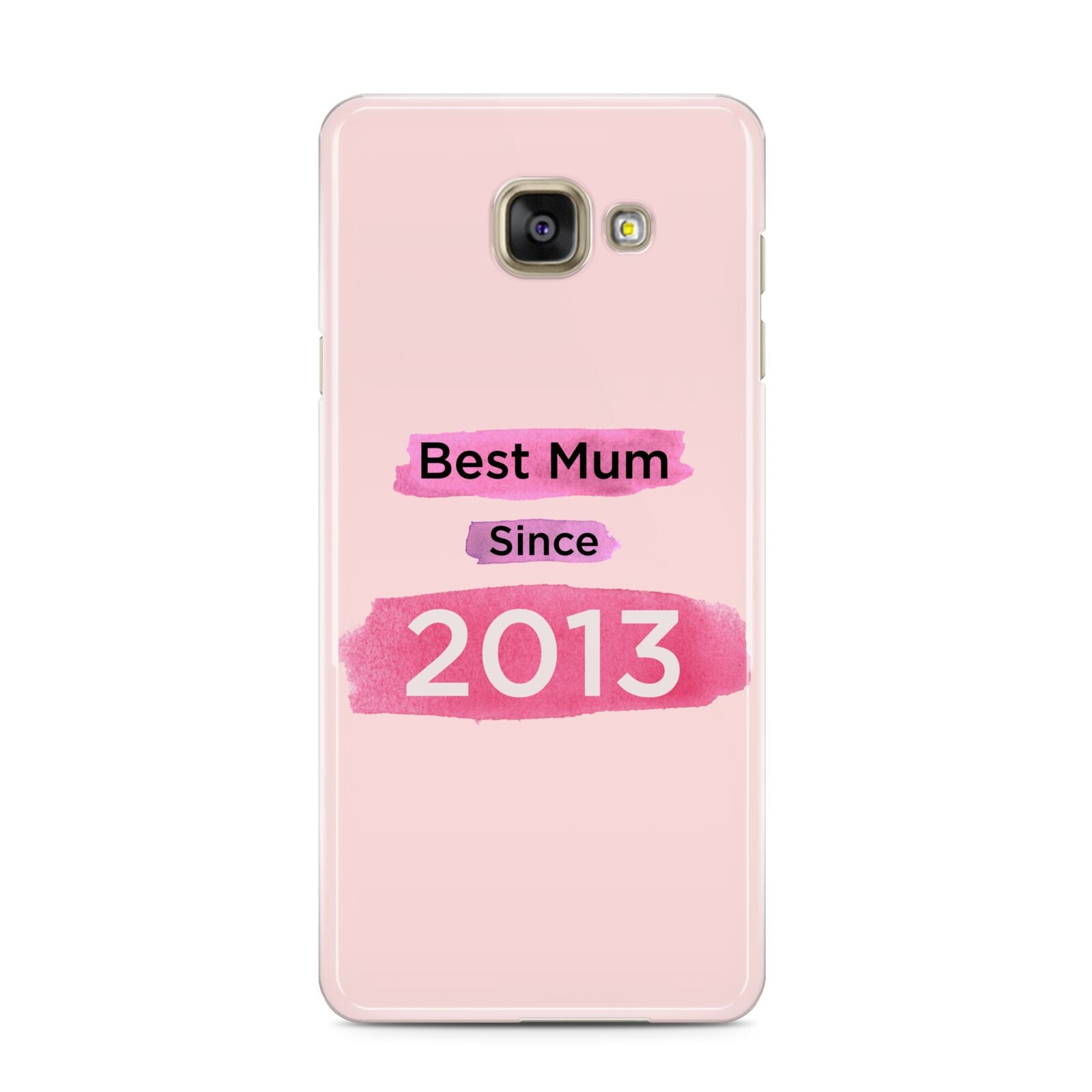 Pink Best Mum Samsung Galaxy A3 2016 Case on gold phone