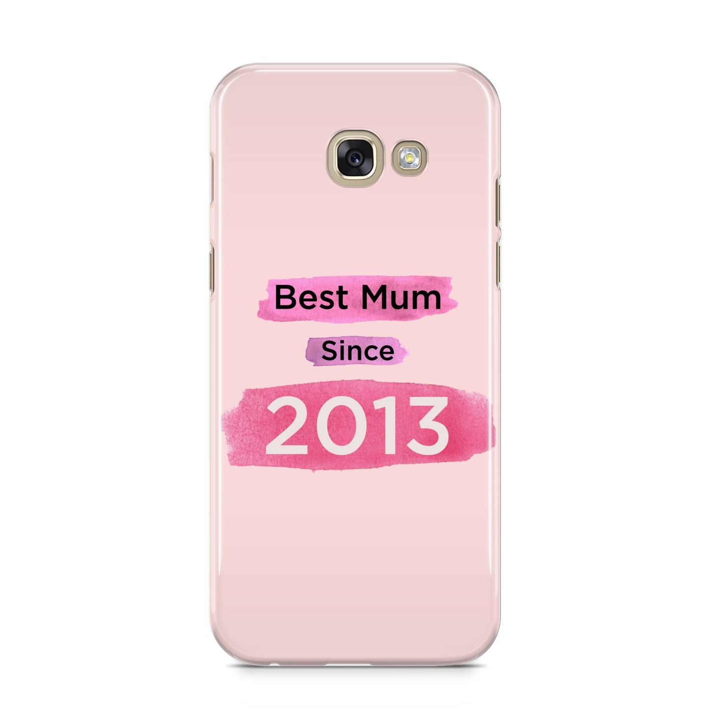 Pink Best Mum Samsung Galaxy A5 2017 Case on gold phone