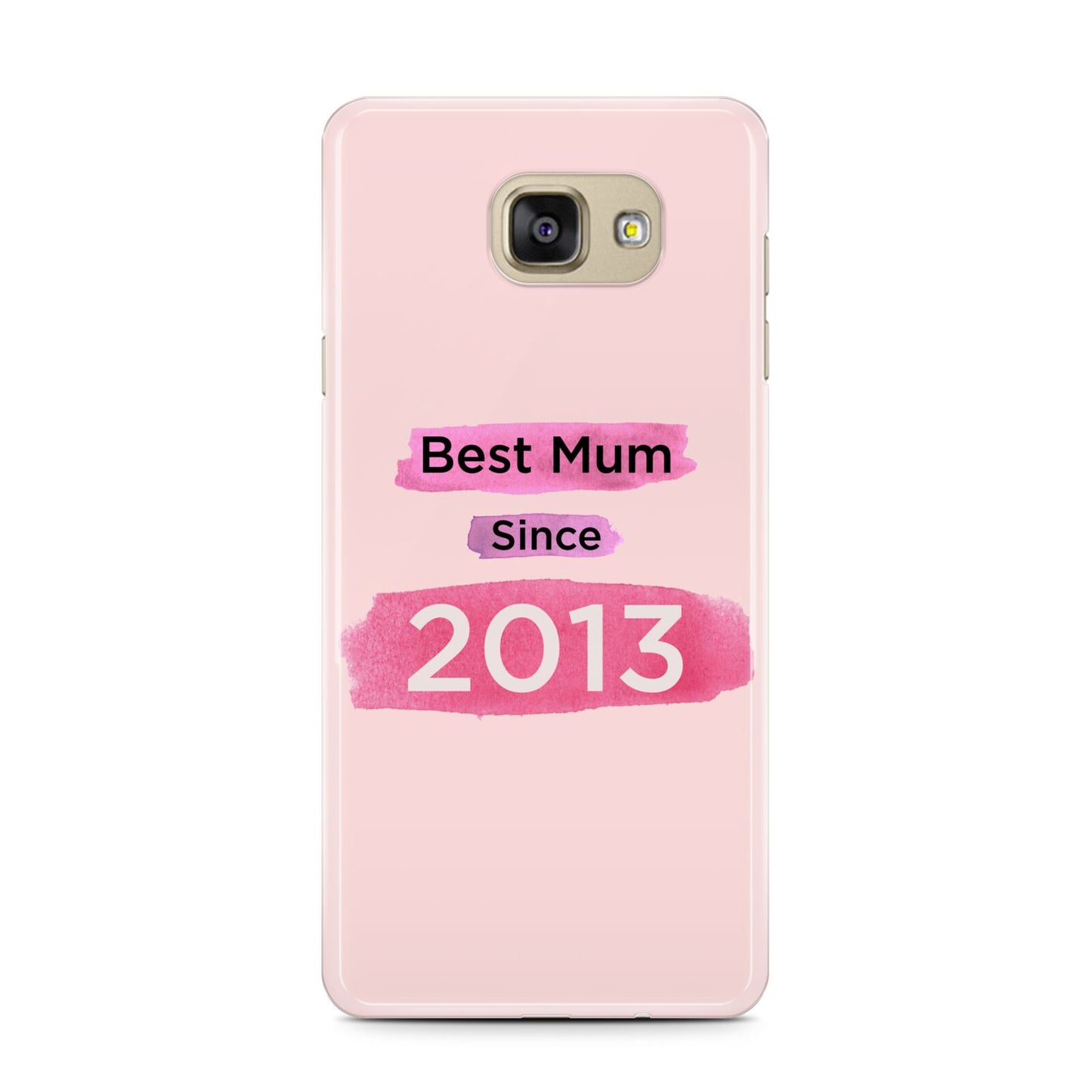 Pink Best Mum Samsung Galaxy A7 2016 Case on gold phone