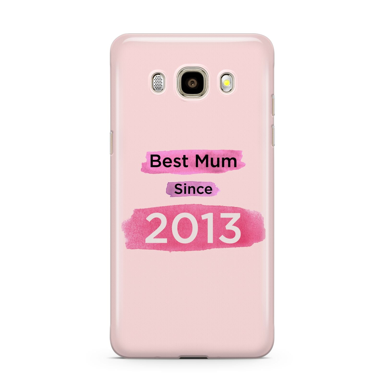 Pink Best Mum Samsung Galaxy J7 2016 Case on gold phone