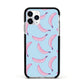 Pink Blue Bannana Fruit Apple iPhone 11 Pro in Silver with Black Impact Case