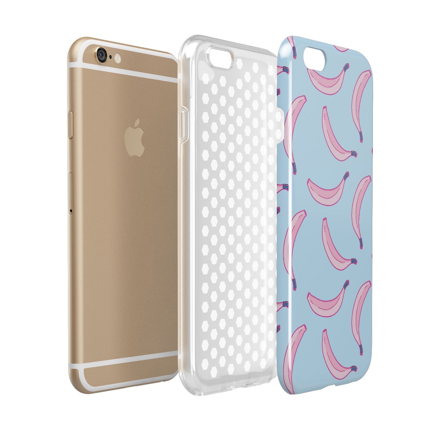 Pink Blue Bannana Fruit Apple iPhone 6 3D Tough Case Expanded view