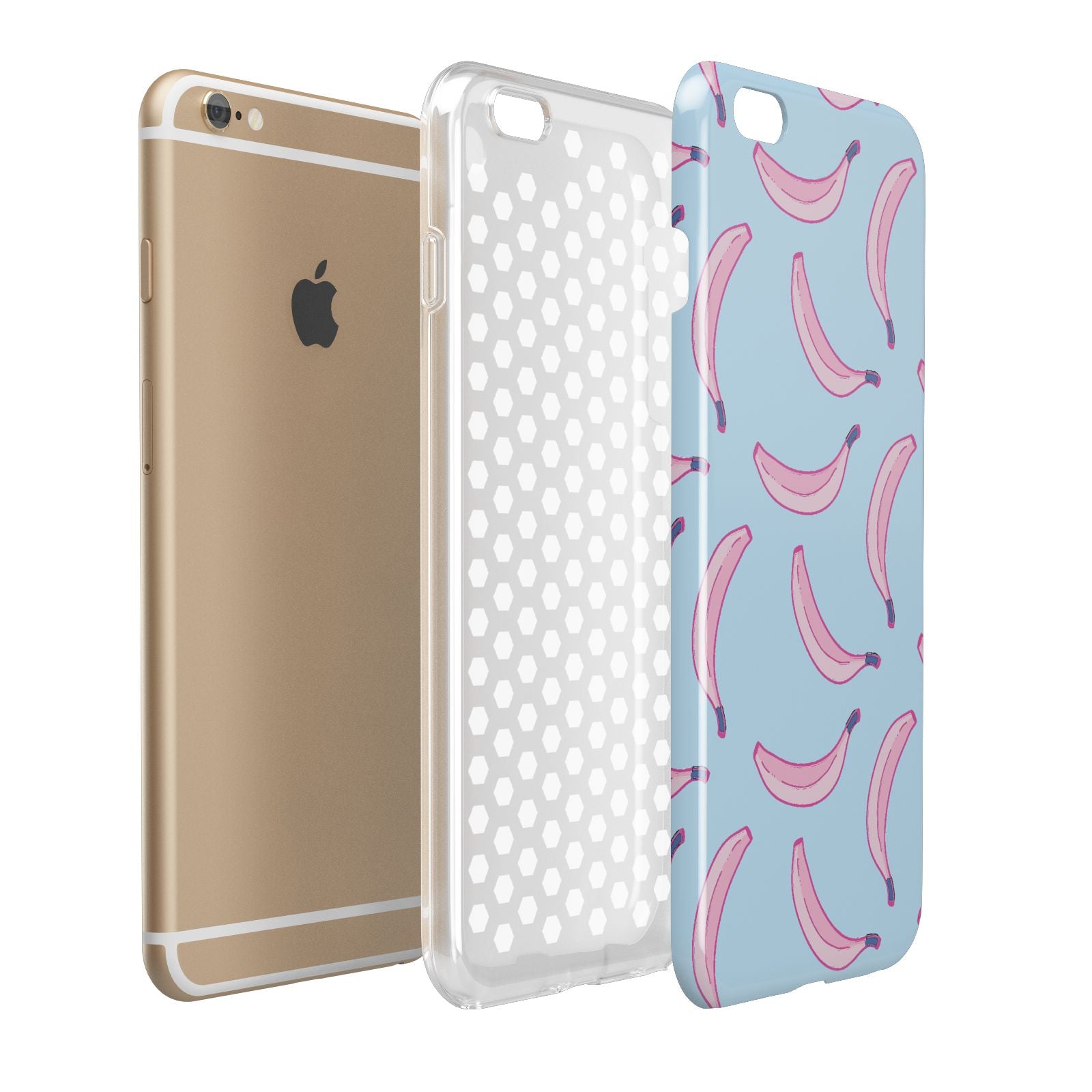 Pink Blue Bannana Fruit Apple iPhone 6 Plus 3D Tough Case