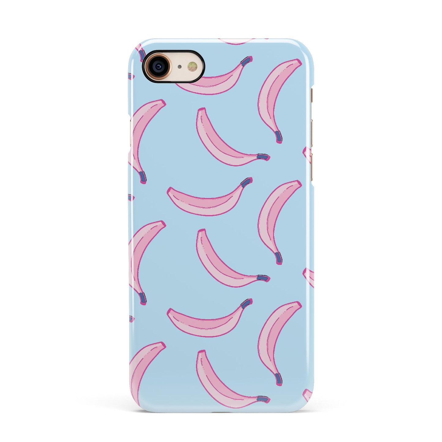 Pink Blue Bannana Fruit Apple iPhone 7 8 3D Snap Case