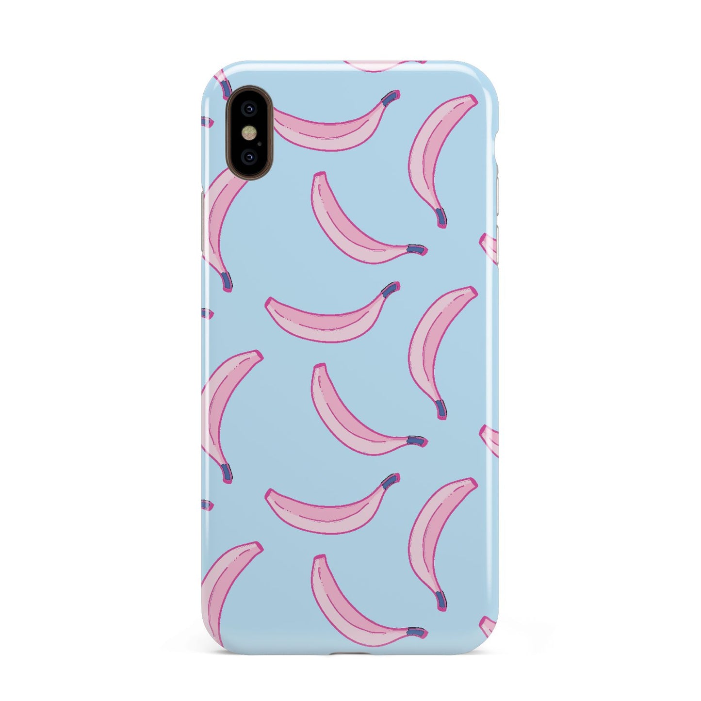 Pink Blue Bannana Fruit Apple iPhone Xs Max 3D Tough Case